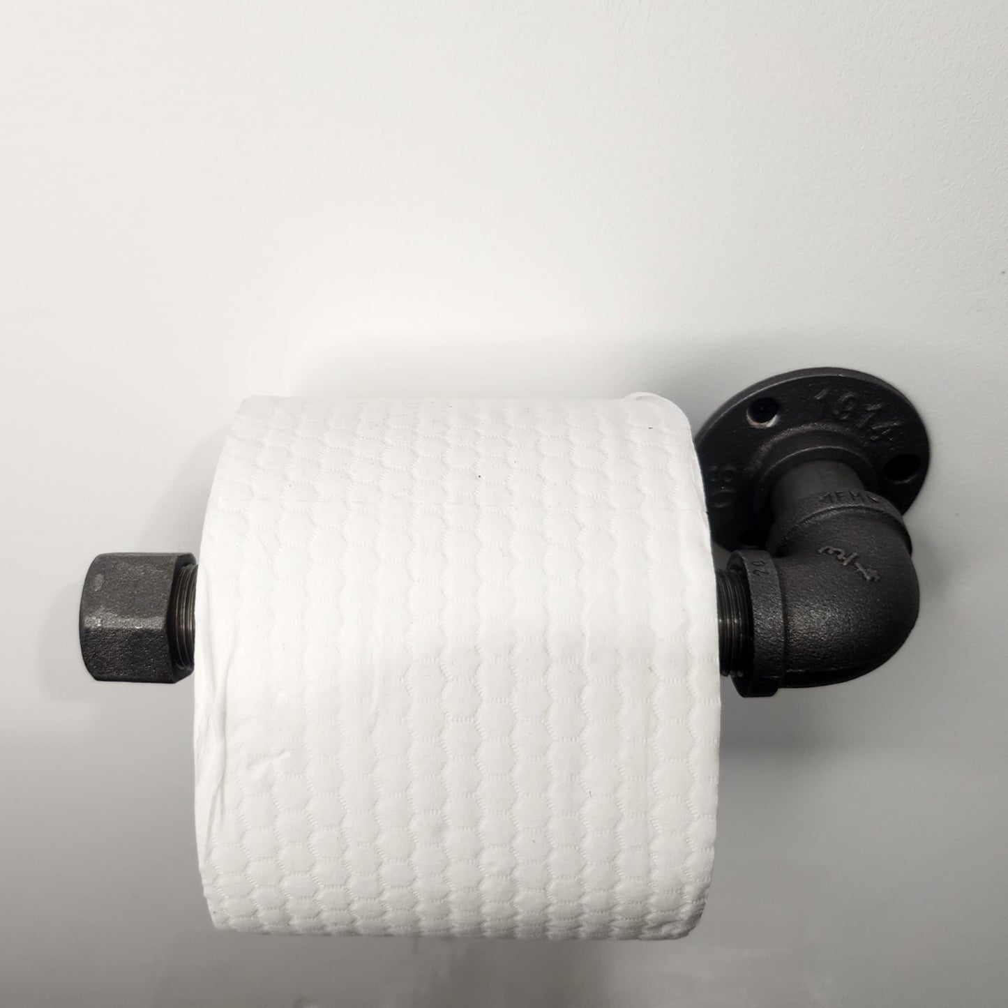 Industrial Toilet Roll Holder | Raw Steel Tube Toilet Paper Rack | Handmade Bathroom Hardware | UK Made Decor
