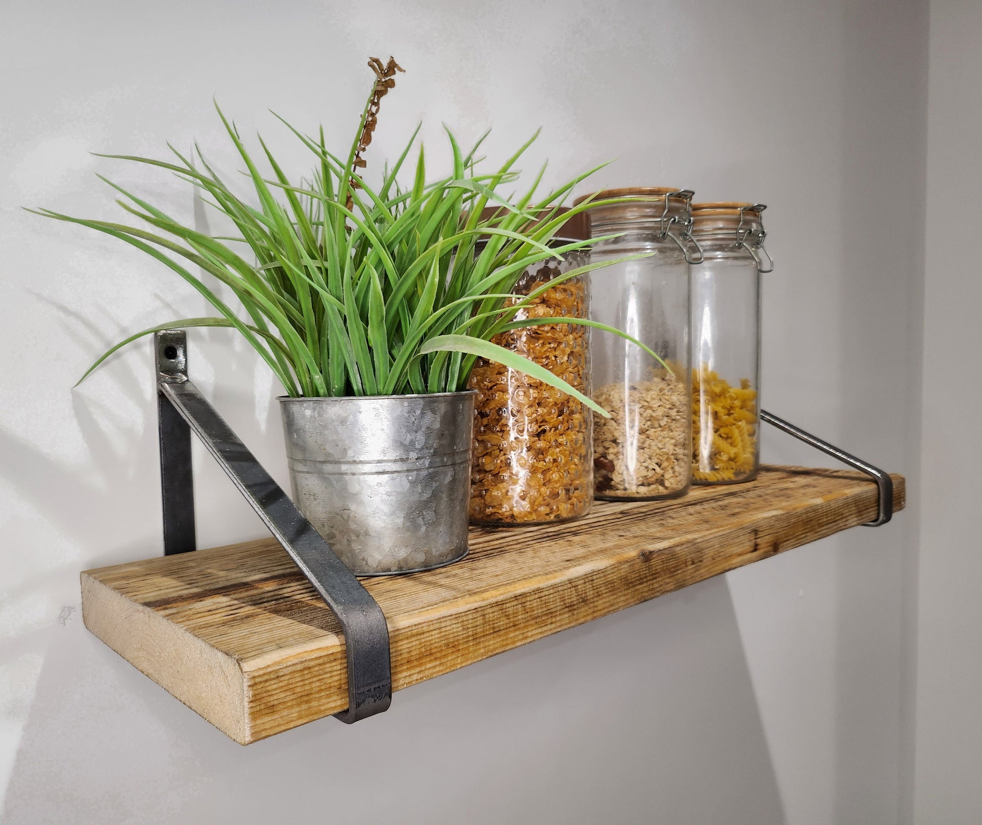 Industrial Triangle Shelving Brackets | Raw Steel Scaffold Shelf Brackets | Heavy Duty Wall Brackets | Handmade UK Storage Hardware