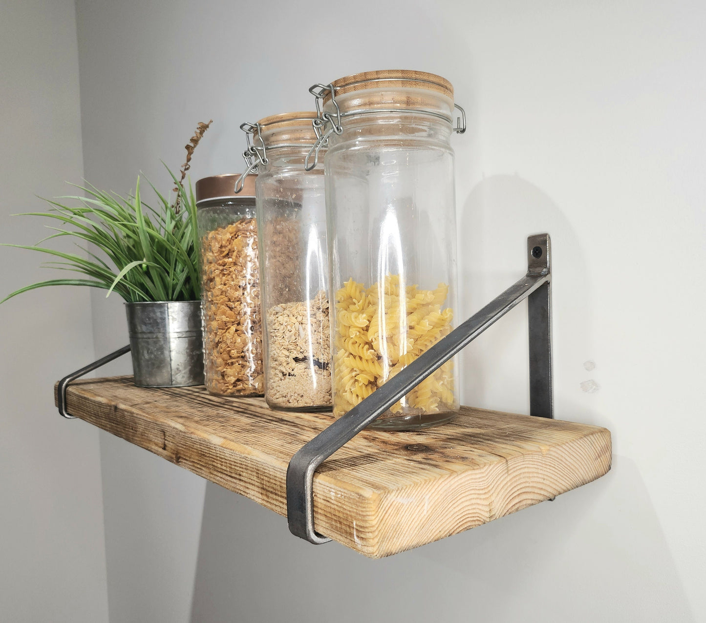 Industrial Triangle Shelving Brackets | Raw Steel Scaffold Shelf Brackets | Heavy Duty Wall Brackets | Handmade UK Storage Hardware