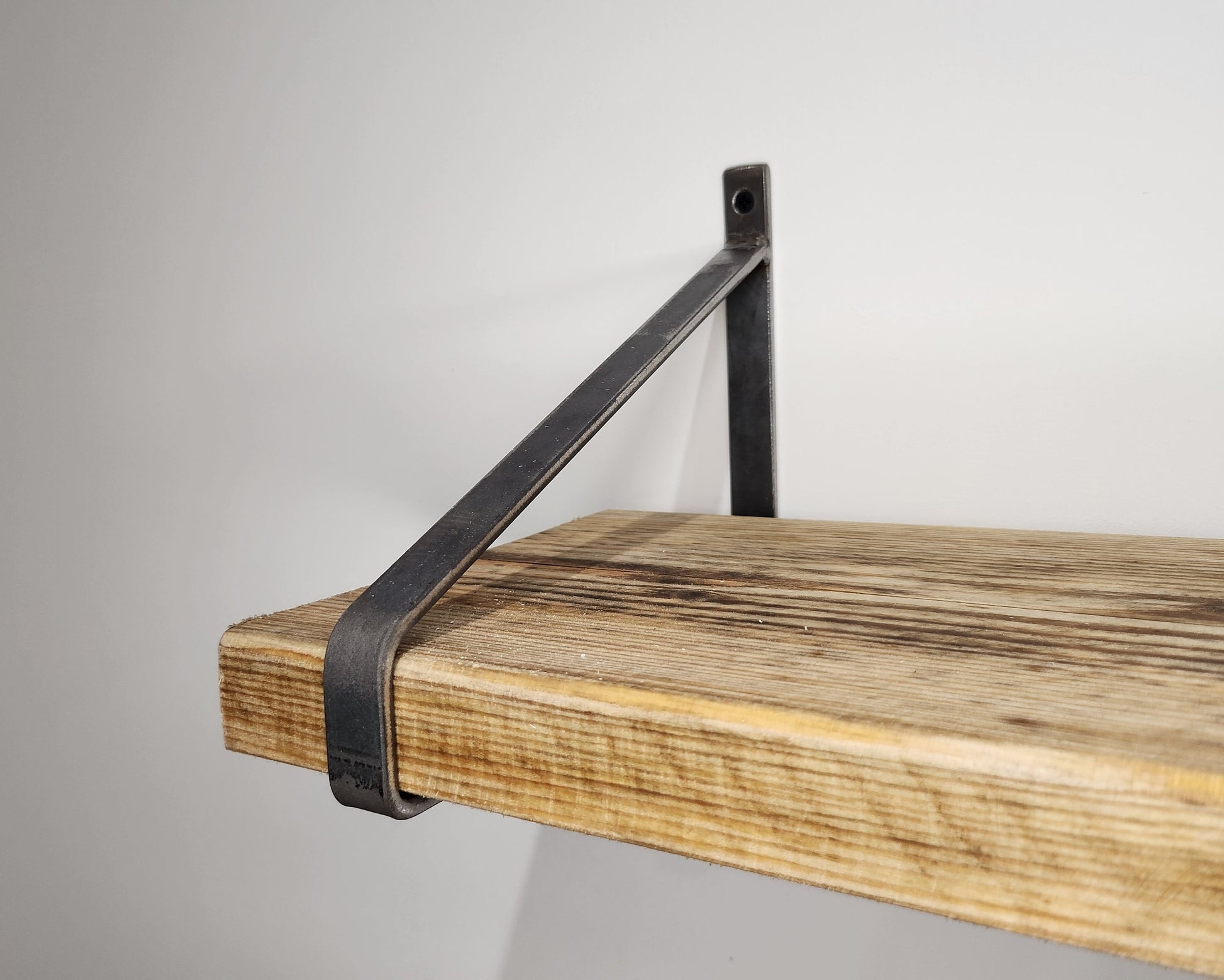 Industrial Triangle Shelving Brackets | Raw Steel Scaffold Shelf Brackets | Heavy Duty Wall Brackets | Handmade UK Storage Hardware