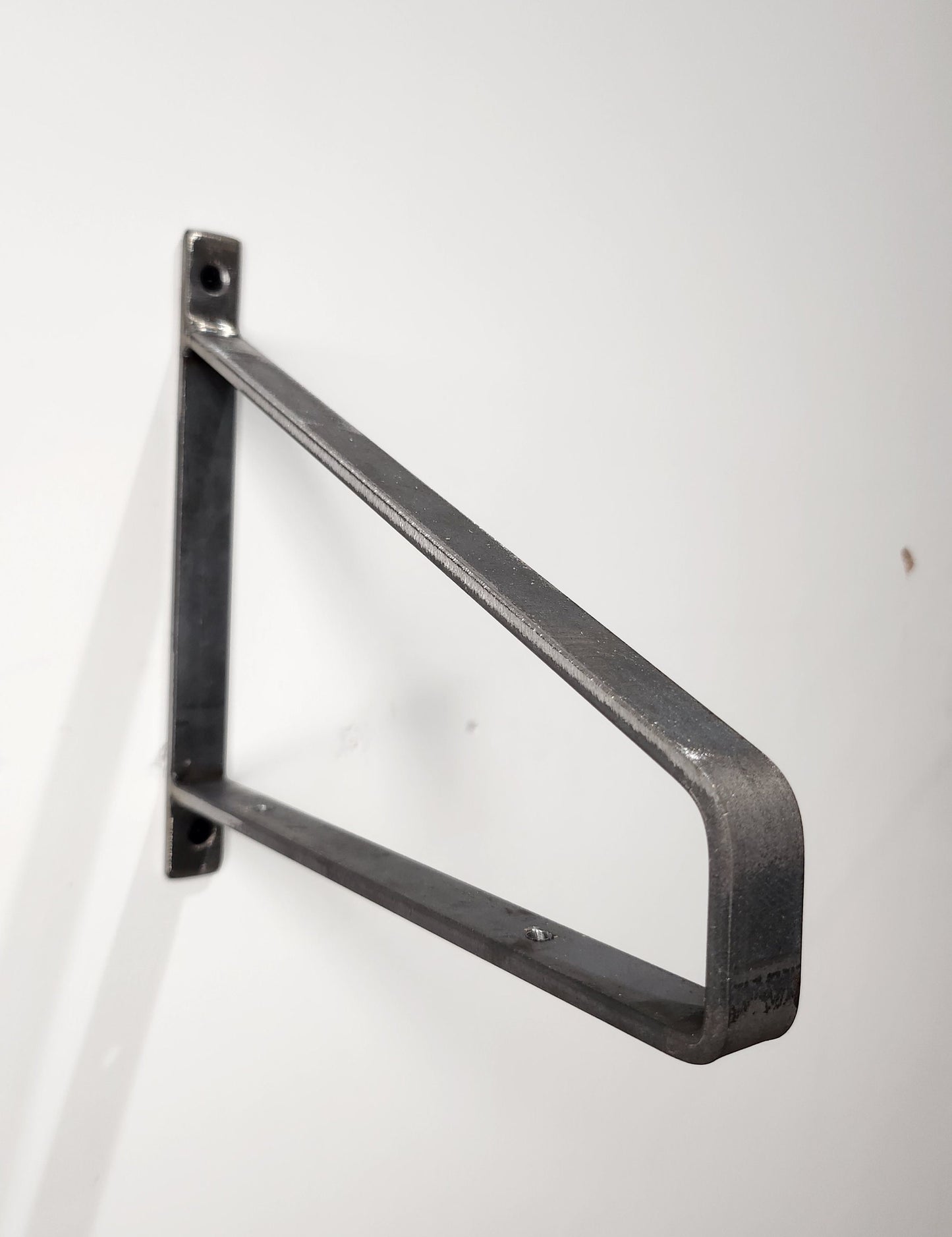 Industrial Triangle Shelving Brackets | Raw Steel Scaffold Shelf Brackets | Heavy Duty Wall Brackets | Handmade UK Storage Hardware