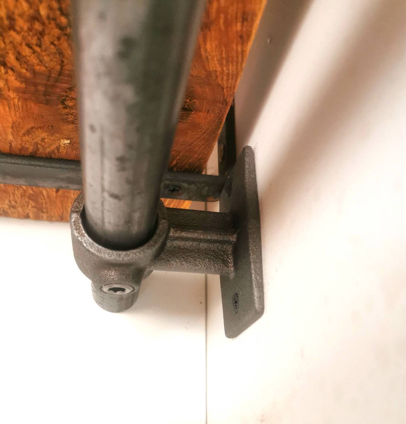 Industrial Utensil & Pan Rail | Raw Steel Kitchen Rail | Handmade Hanging Rail with Hooks | UK Made Storage