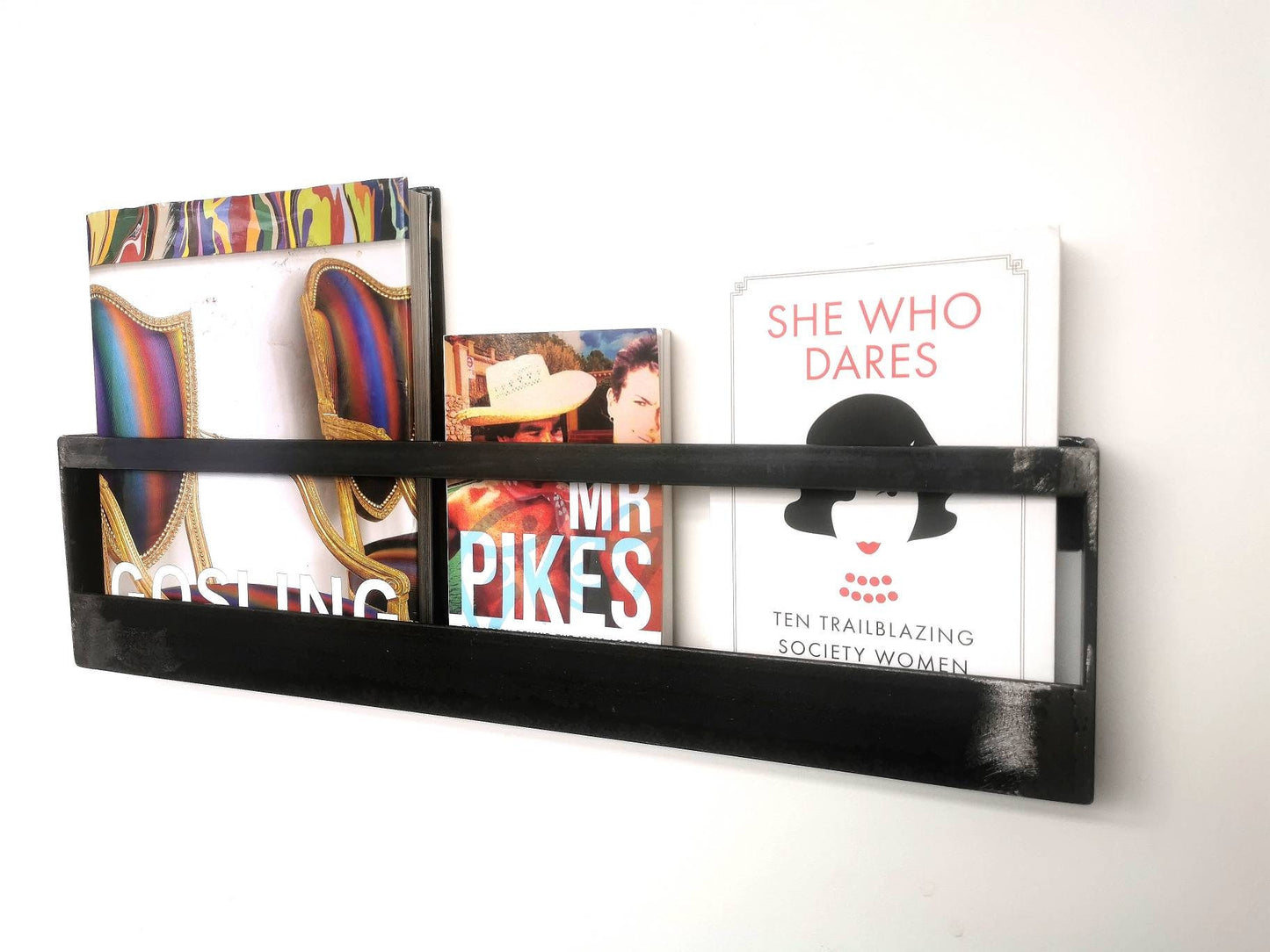 Industrial Wall Magazine Rack | Metal Magazine Holder | Handmade Steel Wall Storage | UK Made Book & Newspaper Organizer