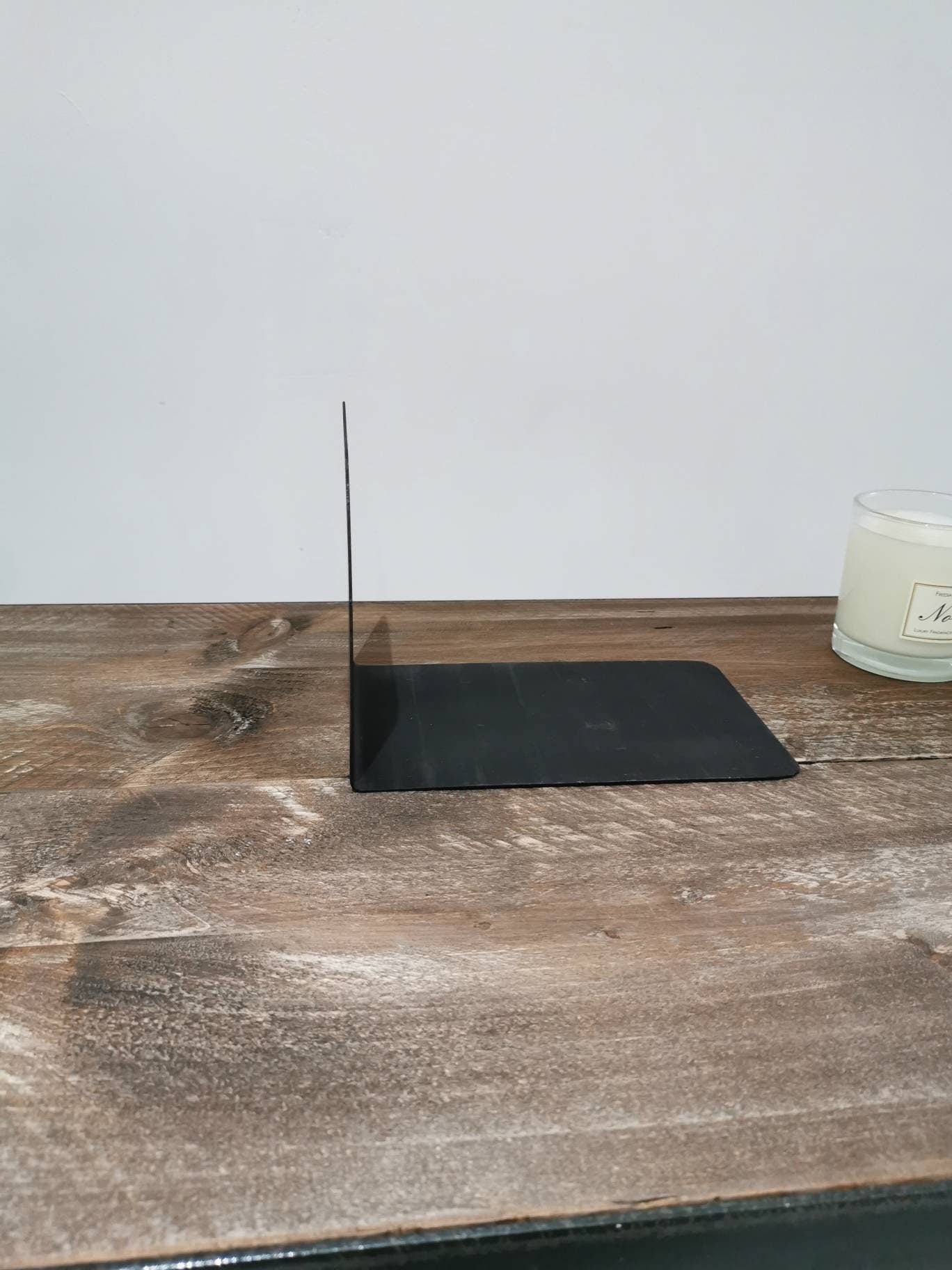 Invisible Bookend – Hidden Floating Book Support – Invisible Shelf Bracket for Books – Raw Steel – Handmade – Free UK Delivery