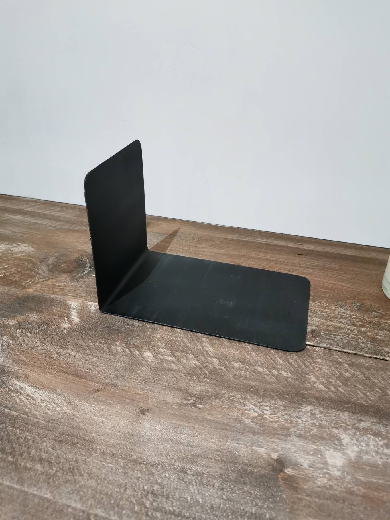 Invisible Bookend – Hidden Floating Book Support – Invisible Shelf Bracket for Books – Raw Steel – Handmade – Free UK Delivery