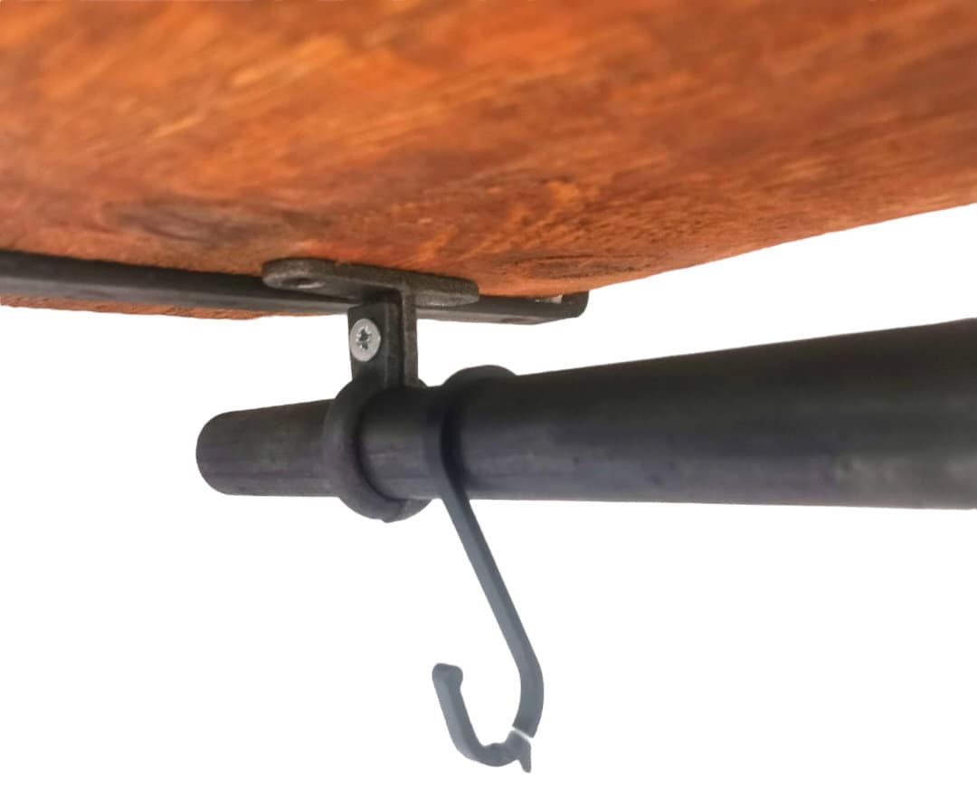 Kitchen Utensil Rail – Industrial Hanging Rail – Raw Steel Kitchen Storage – Pot Pan Rail – UK Made – Free UK Delivery