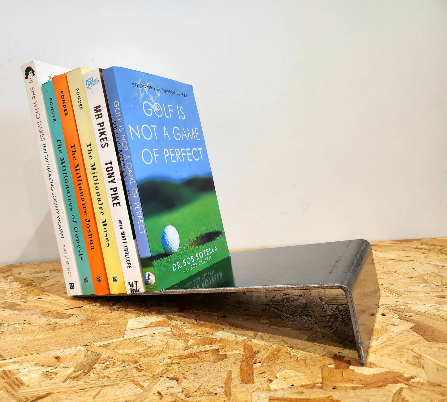 Metal Book Stand – Industrial Book Display – Raw Steel Book Holder – Handmade Desk Accessory – UK Made – Free UK Delivery