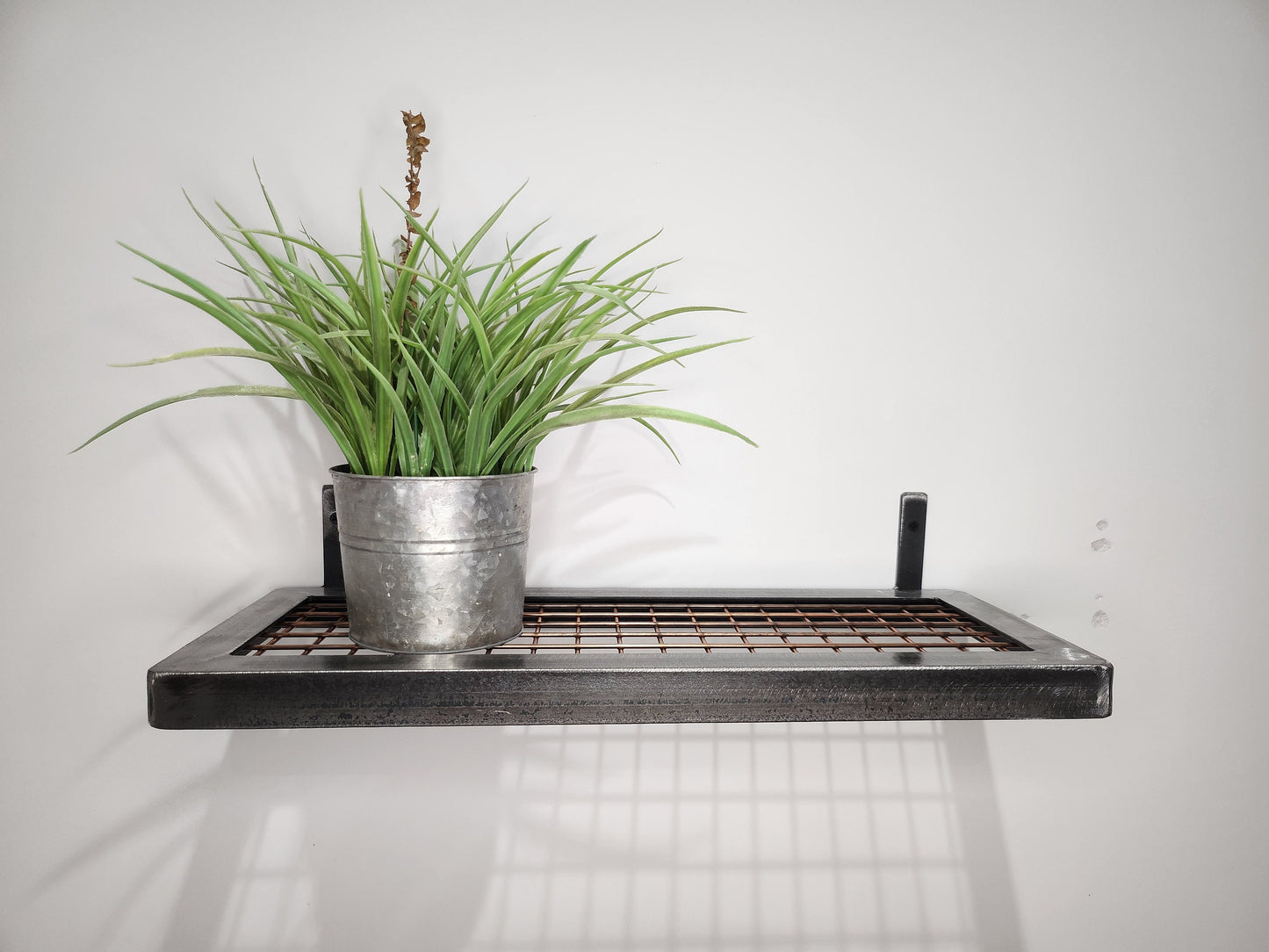 Metal Mesh Shelf – Industrial Wire Shelf – Raw Steel Wall Shelf – Heavy Duty Storage Shelf – UK Made – Free UK Delivery