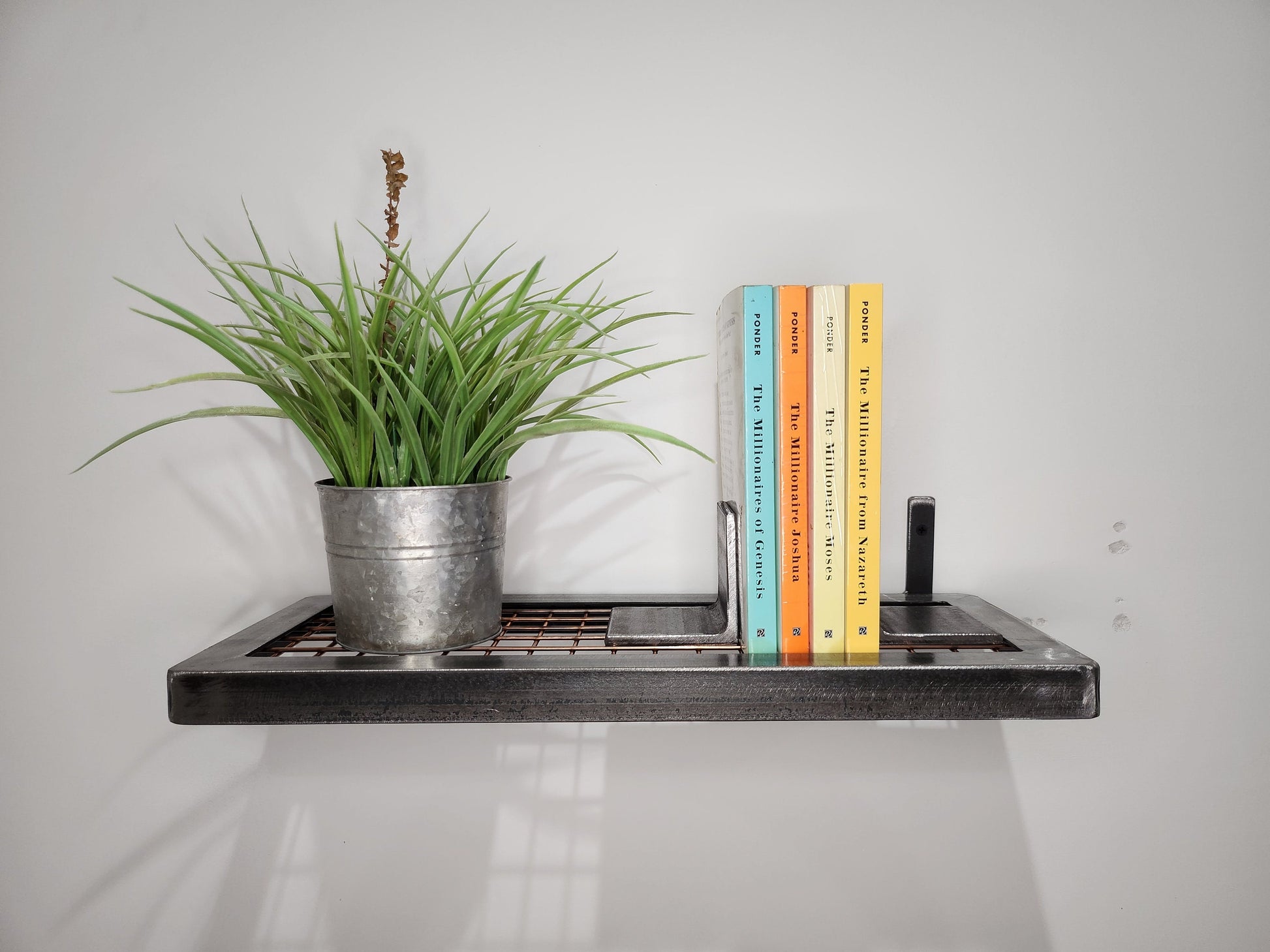 Metal Mesh Shelf – Industrial Wire Shelf – Raw Steel Wall Shelf – Heavy Duty Storage Shelf – UK Made – Free UK Delivery