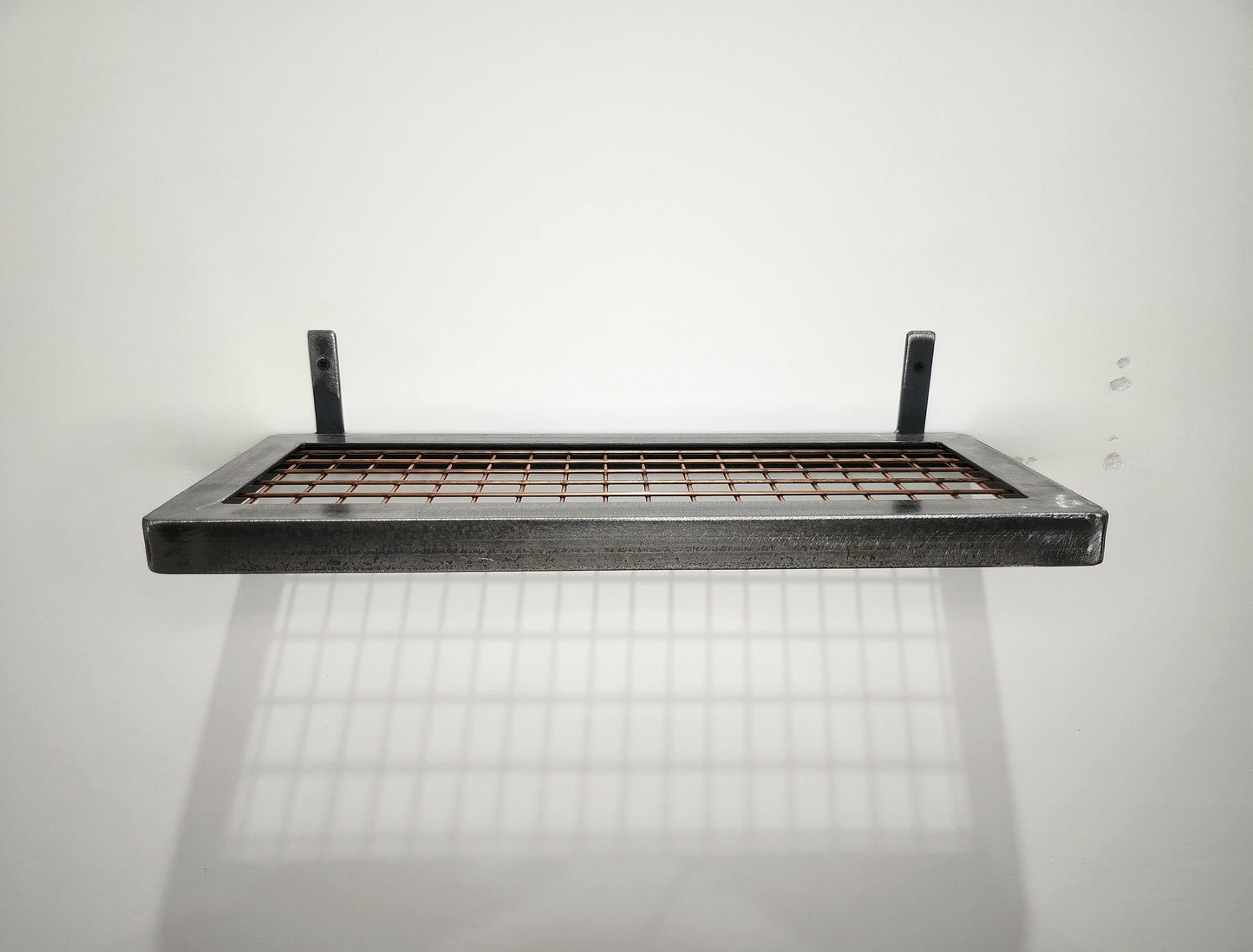 Metal Mesh Shelf – Industrial Wire Shelf – Raw Steel Wall Shelf – Heavy Duty Storage Shelf – UK Made – Free UK Delivery