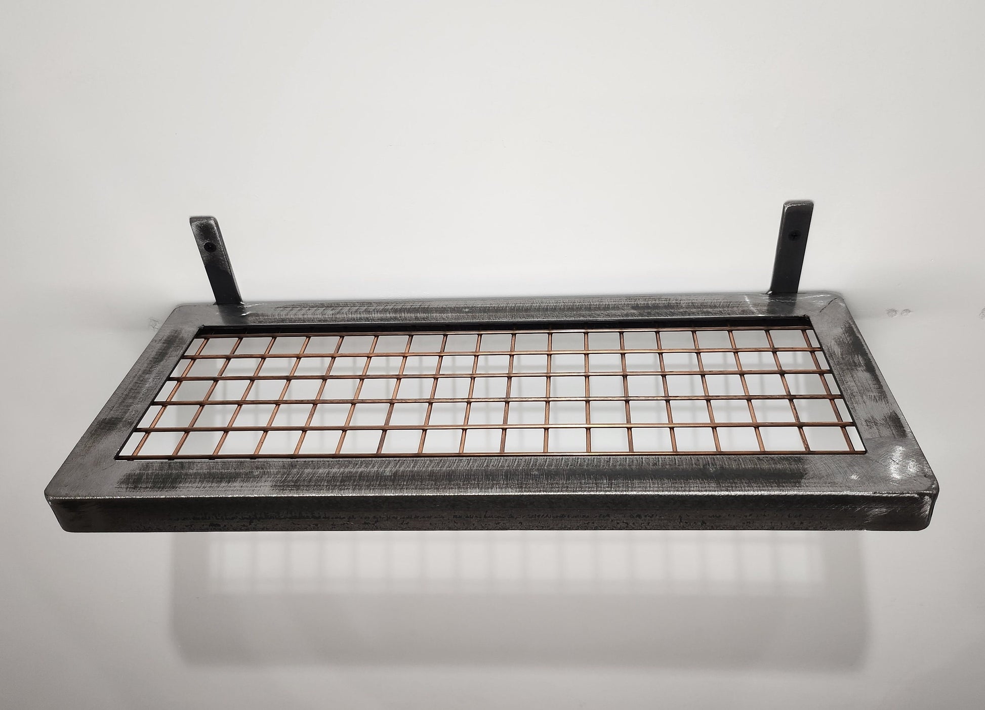 Metal Mesh Shelf – Industrial Wire Shelf – Raw Steel Wall Shelf – Heavy Duty Storage Shelf – UK Made – Free UK Delivery