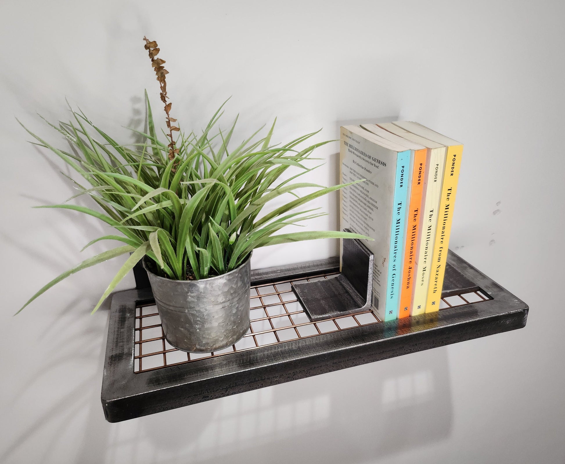 Metal Mesh Shelf – Industrial Wire Shelf – Raw Steel Wall Shelf – Heavy Duty Storage Shelf – UK Made – Free UK Delivery