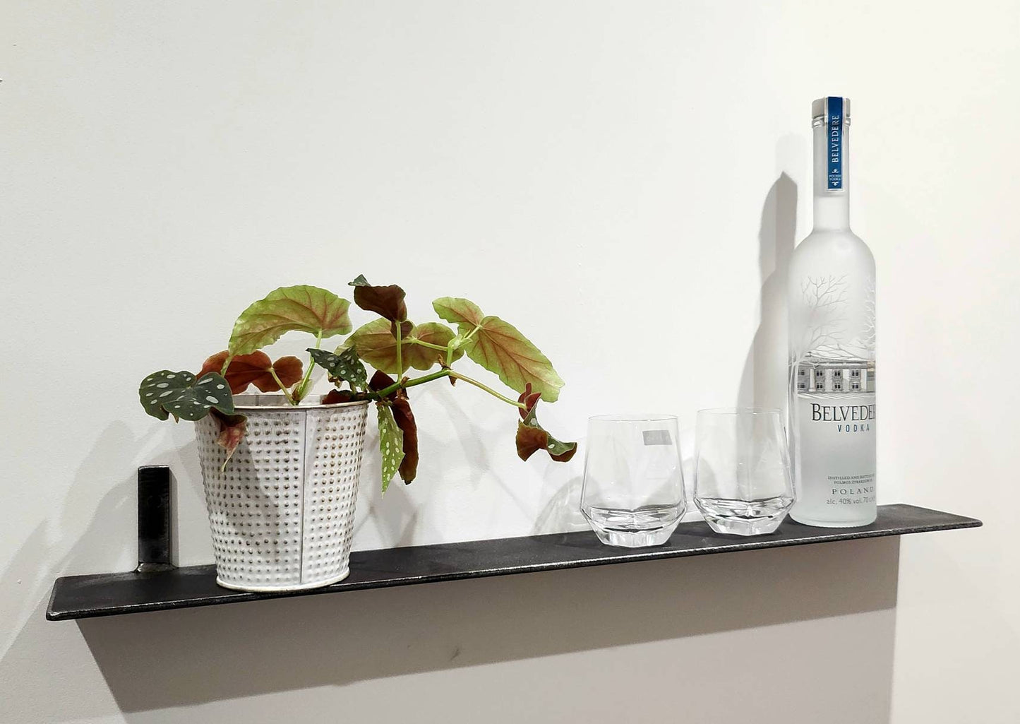 Minimalist Metal Shelf – Floating Wall Shelf – Industrial Steel Display Shelf – UK Made – Free UK Delivery