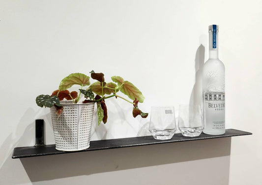 Minimalist Metal Shelf – Floating Wall Shelf – Industrial Steel Display Shelf – UK Made – Free UK Delivery