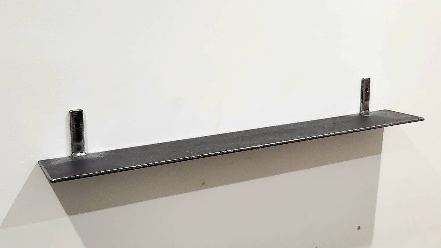 Minimalist Metal Shelf – Floating Wall Shelf – Industrial Steel Display Shelf – UK Made – Free UK Delivery