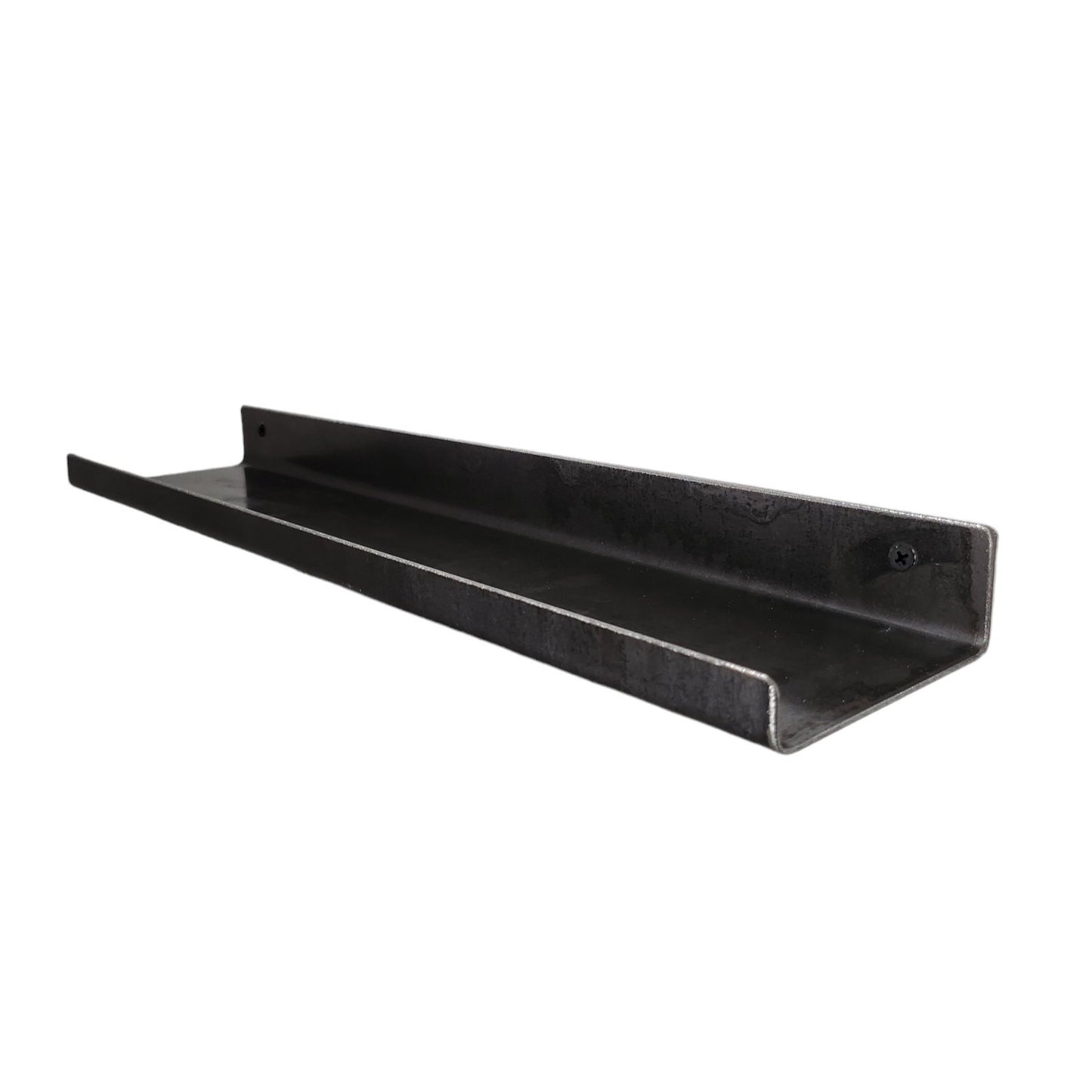 Modern Floating Steel Shelf – Raw Steel Minimalist Wall Shelf – Industrial Metal Display Shelf – UK Made – Free UK Delivery
