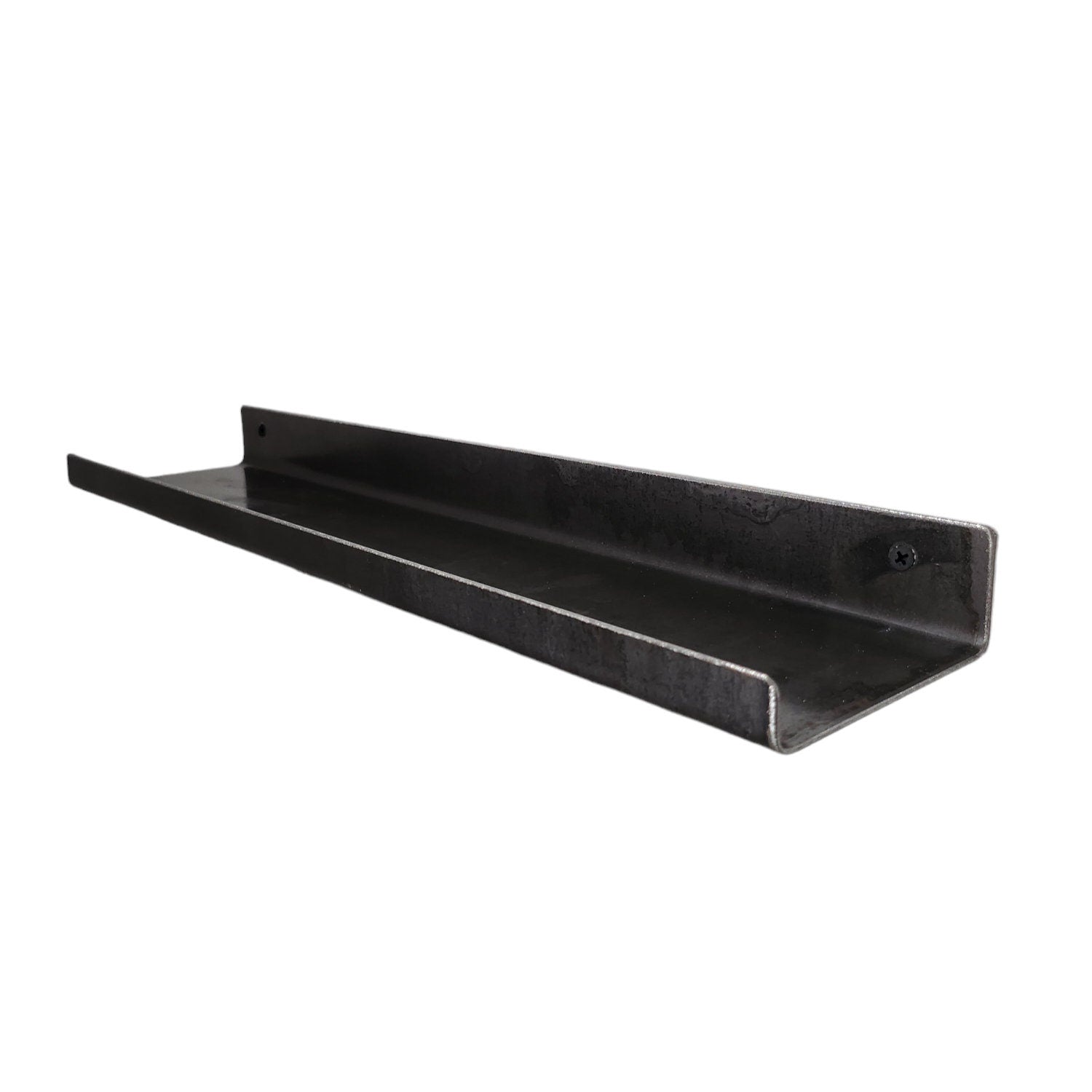 Modern Floating Steel Shelf – Raw Steel Minimalist Wall Shelf – Industrial Metal Display Shelf – UK Made – Free UK Delivery
