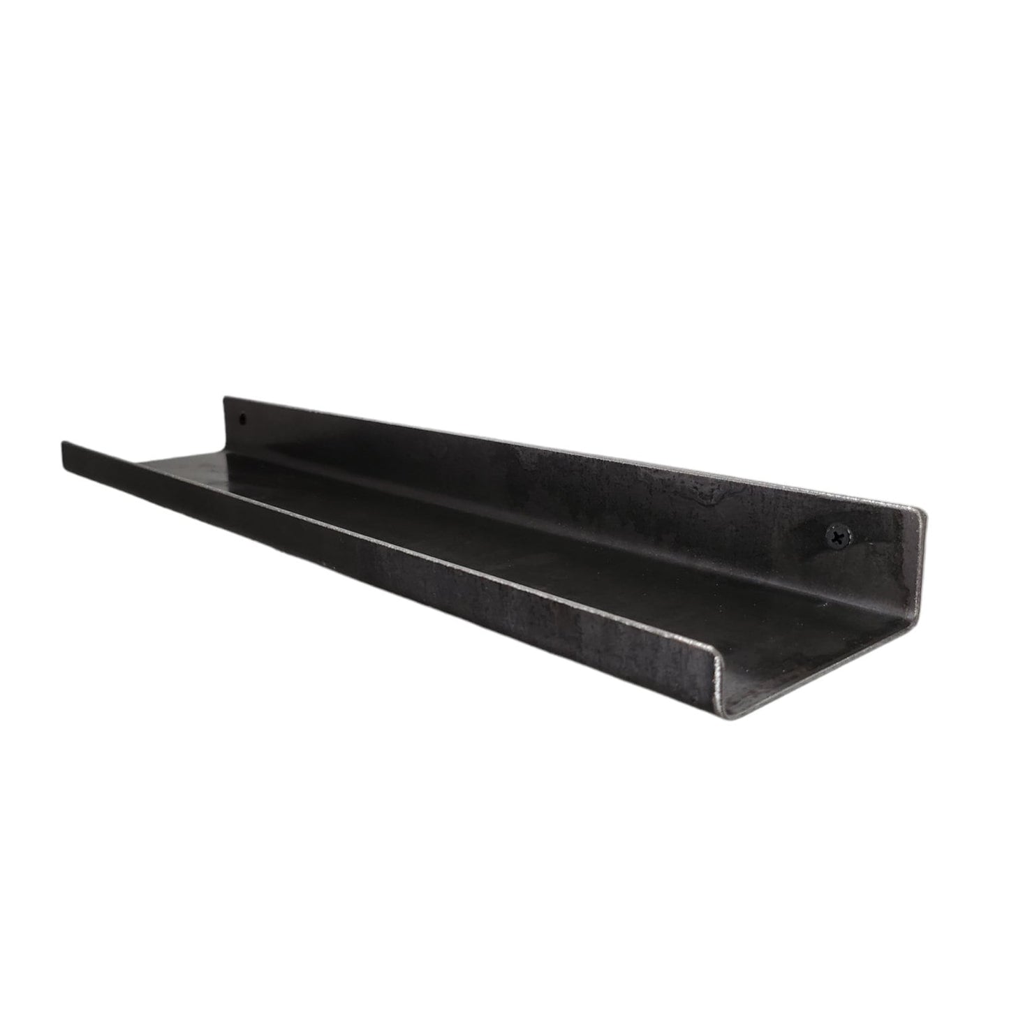 Modern Floating Steel Shelf – Raw Steel Minimalist Wall Shelf – Industrial Metal Display Shelf – UK Made – Free UK Delivery