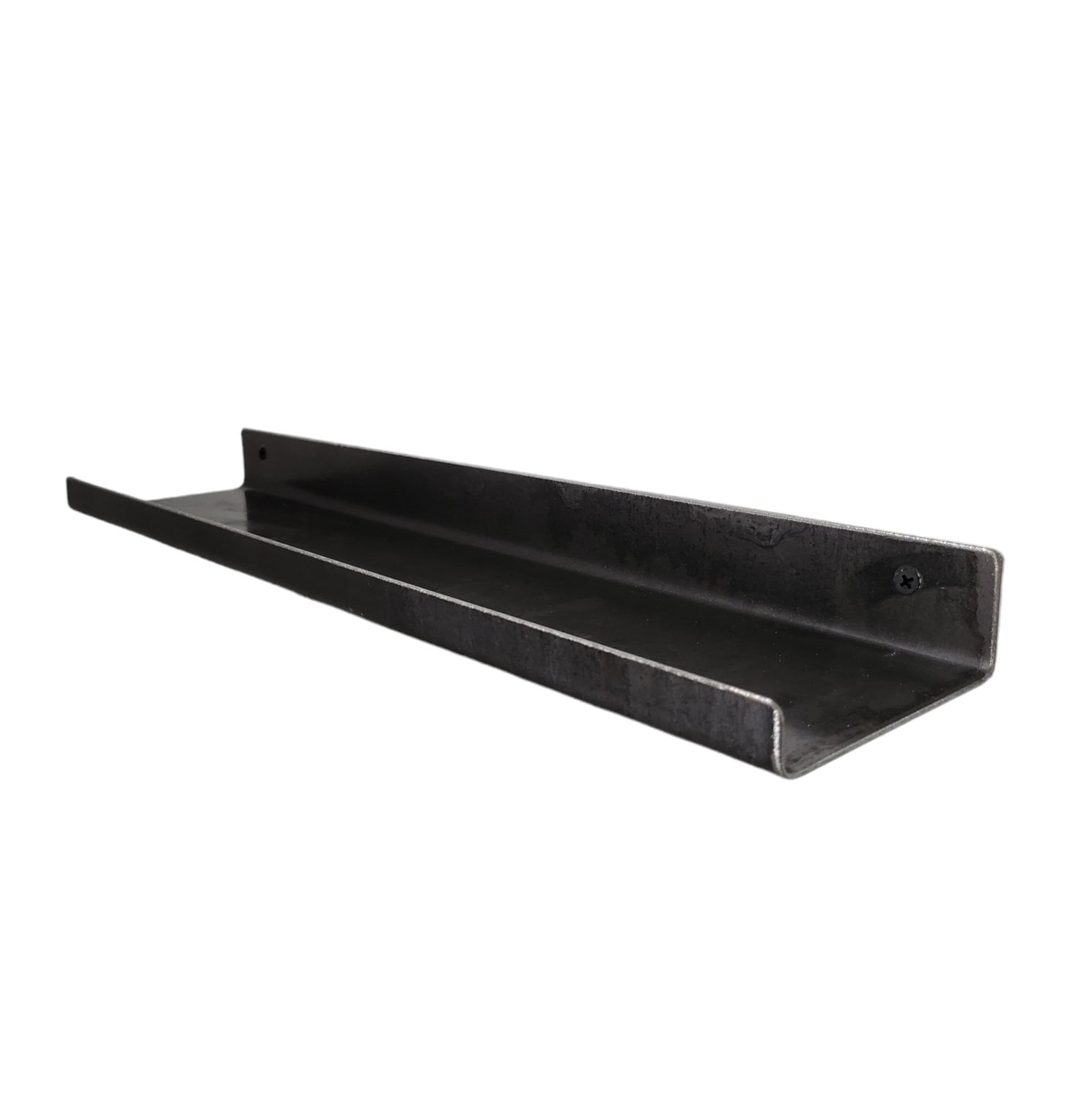 Modern Floating Steel Shelf – Raw Steel Minimalist Wall Shelf – Industrial Metal Display Shelf – UK Made – Free UK Delivery