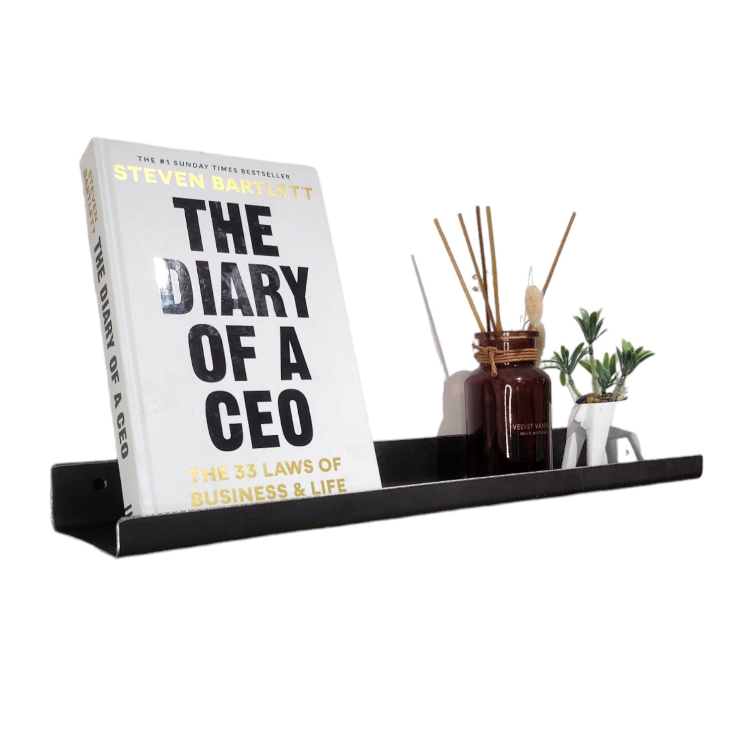 Modern Floating Steel Shelf – Raw Steel Minimalist Wall Shelf – Industrial Metal Display Shelf – UK Made – Free UK Delivery