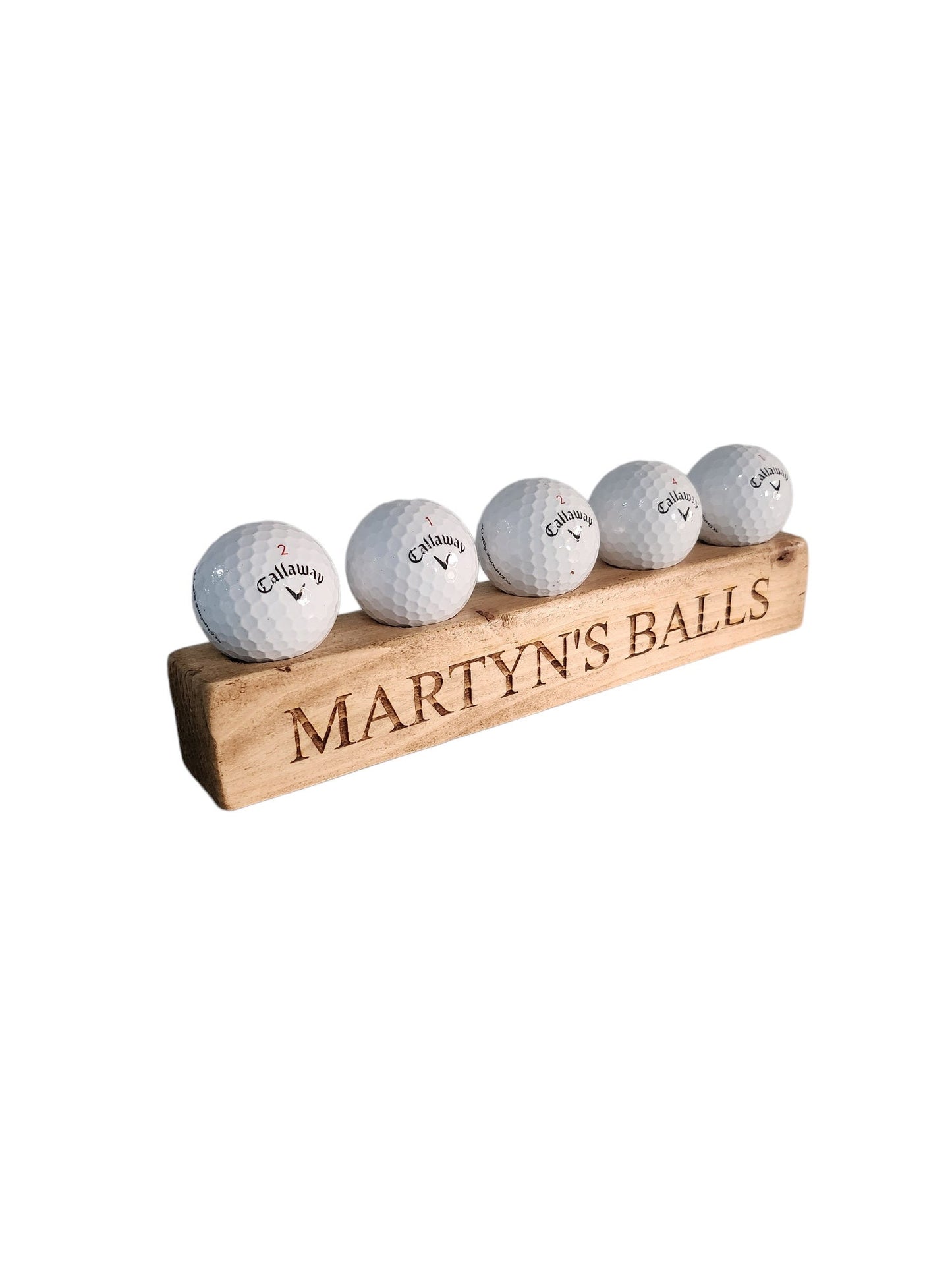 Personalised Wooden Golf Ball Showcase: Elegant Display Stand for Your Collection