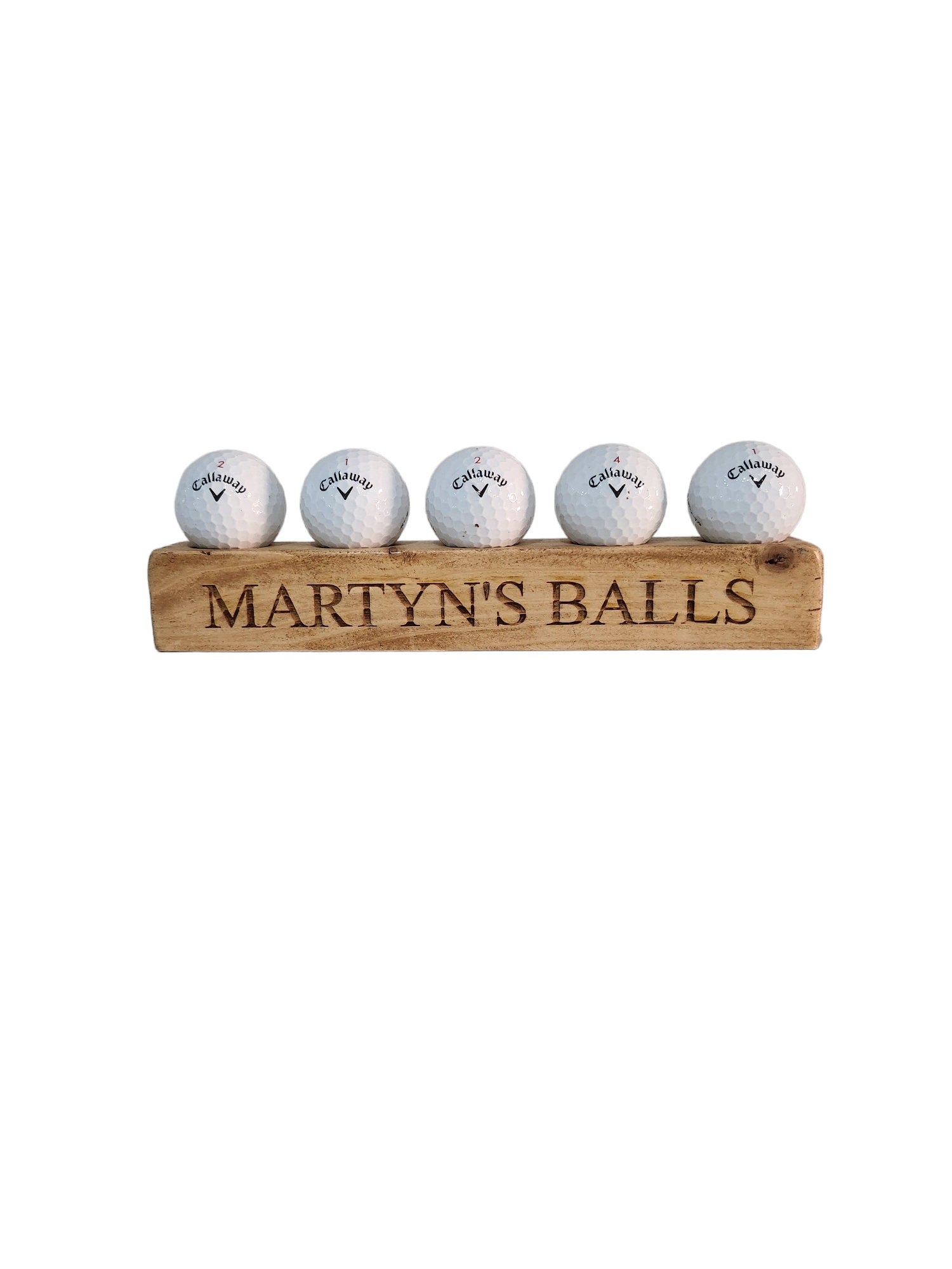 Personalised Wooden Golf Ball Showcase: Elegant Display Stand for Your Collection
