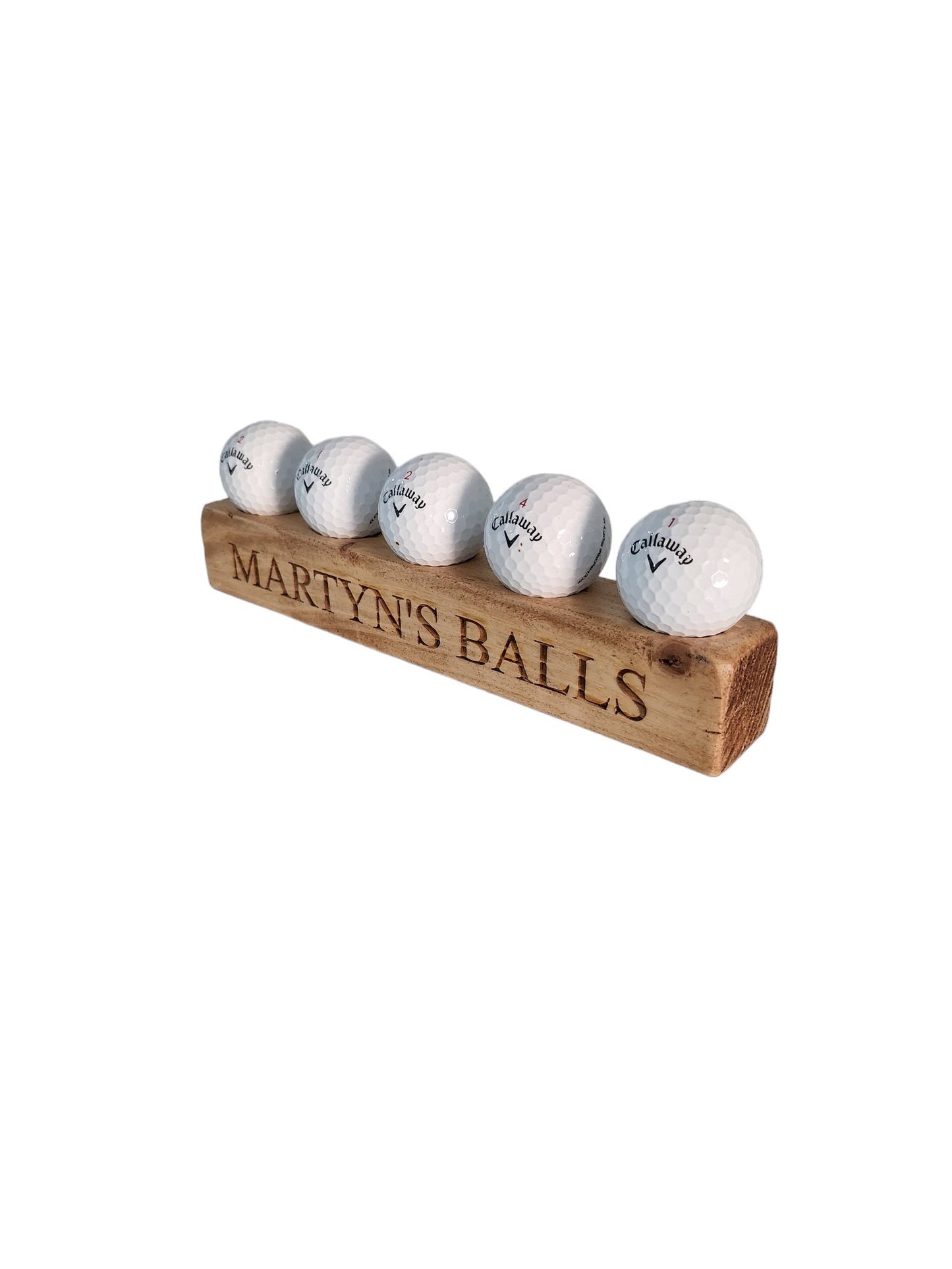 Personalised Wooden Golf Ball Showcase: Elegant Display Stand for Your Collection