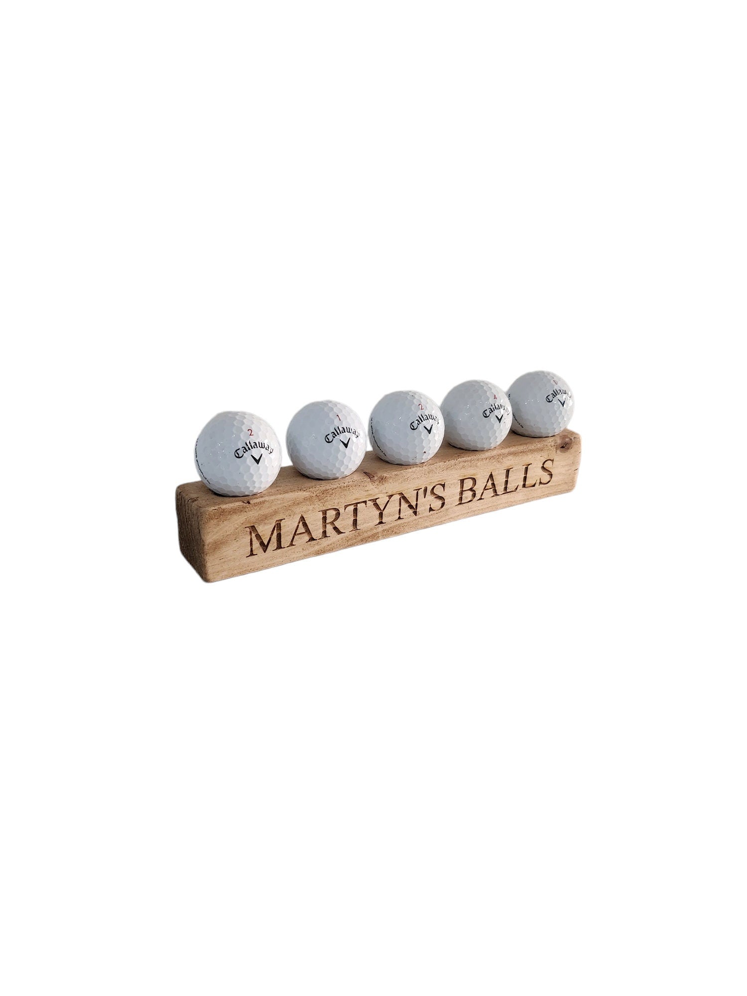 Personalised Wooden Golf Ball Showcase: Elegant Display Stand for Your Collection
