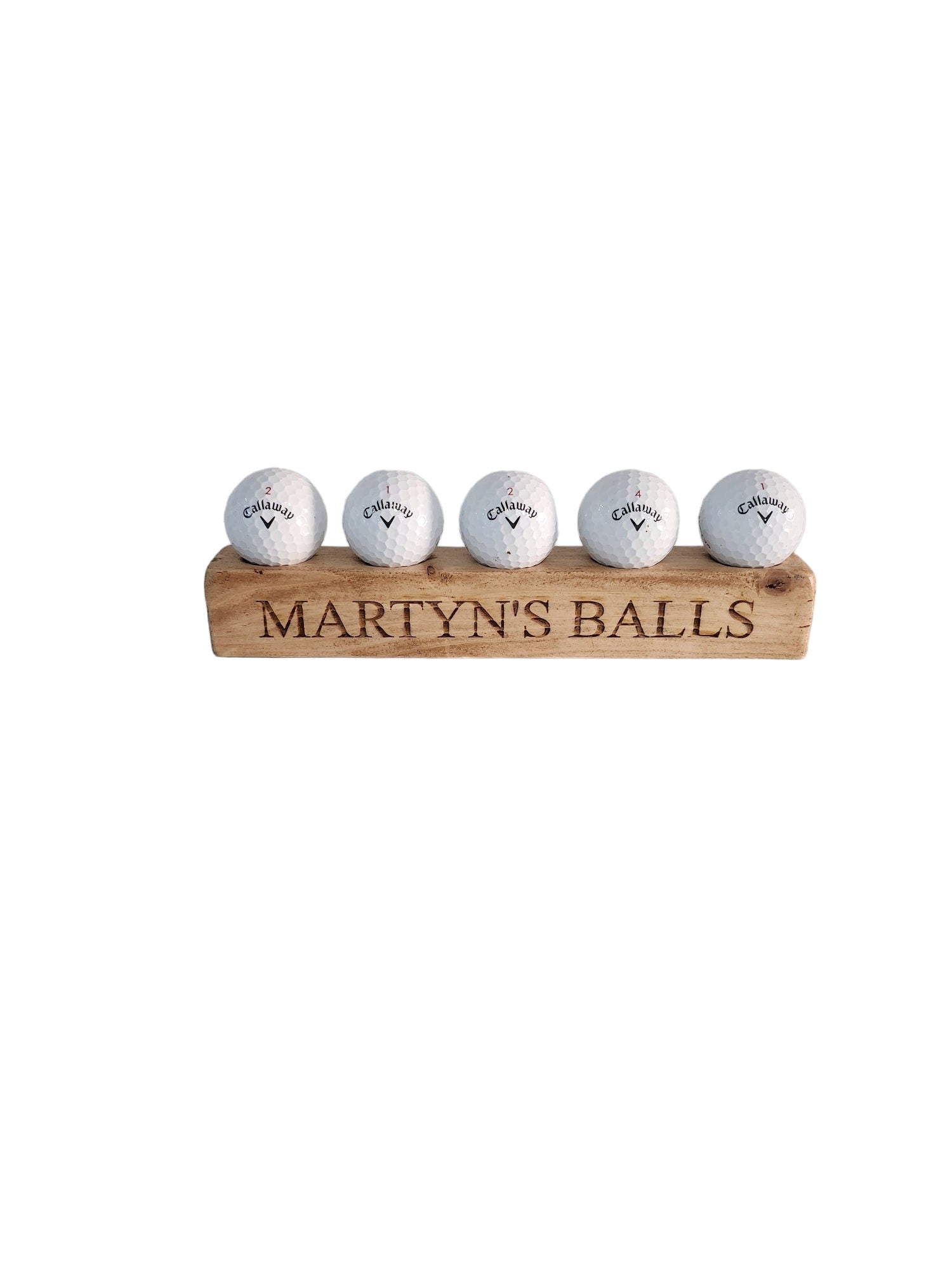Personalised Wooden Golf Ball Showcase: Elegant Display Stand for Your Collection
