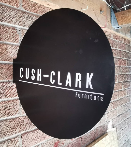 Round Steel Shop Sign – Wall Mounted Cafe Signage (45cm)