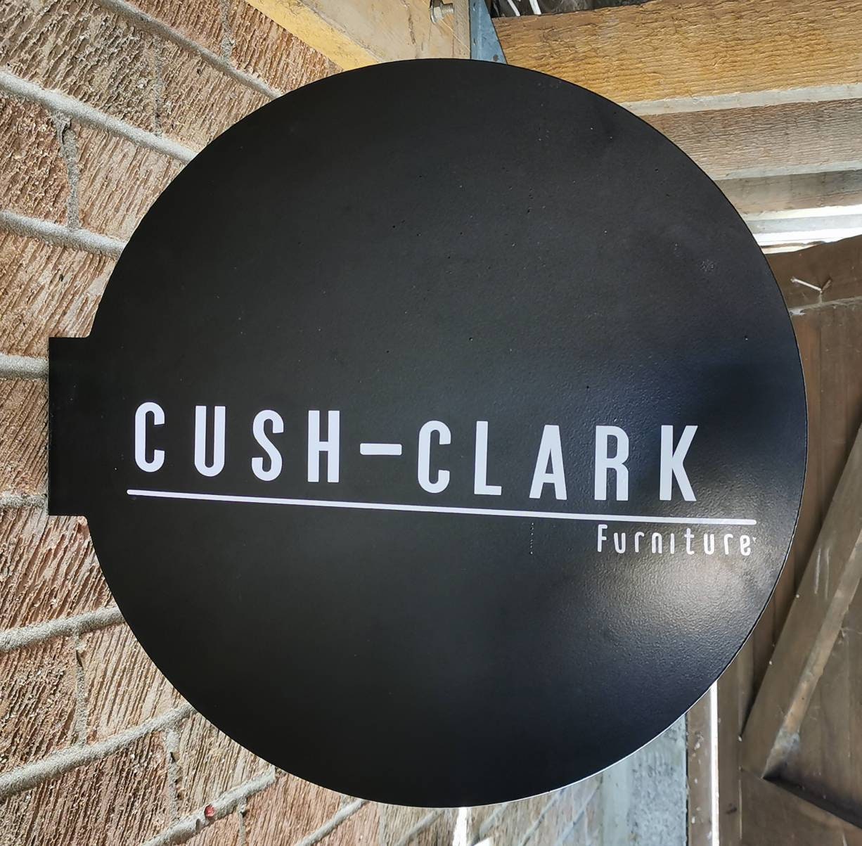 Round Steel Shop Sign – Wall Mounted Cafe Signage (45cm)