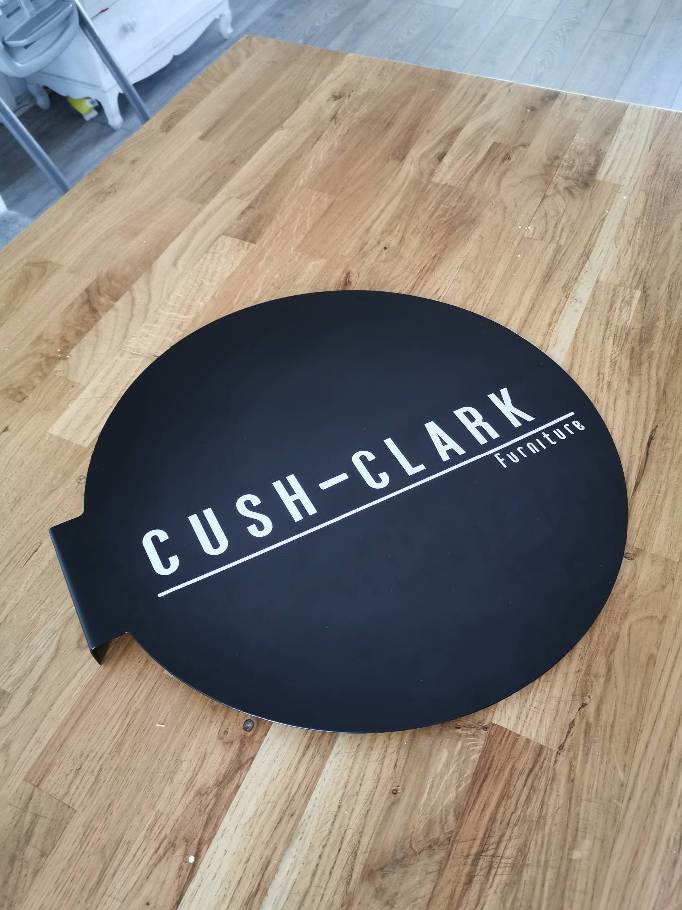 Round Steel Shop Sign – Wall Mounted Cafe Signage (45cm)