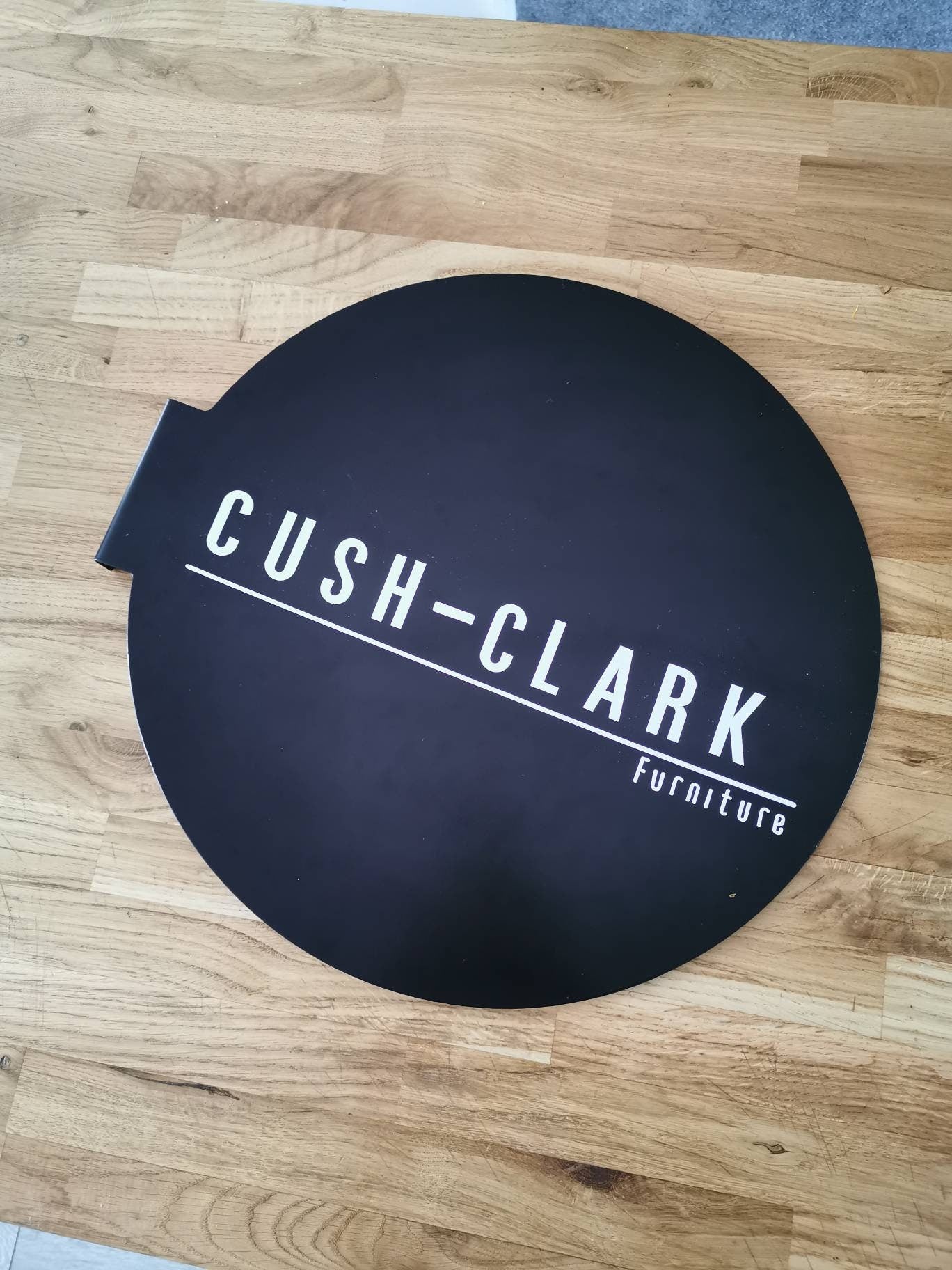 Round Steel Shop Sign – Wall Mounted Cafe Signage (45cm)