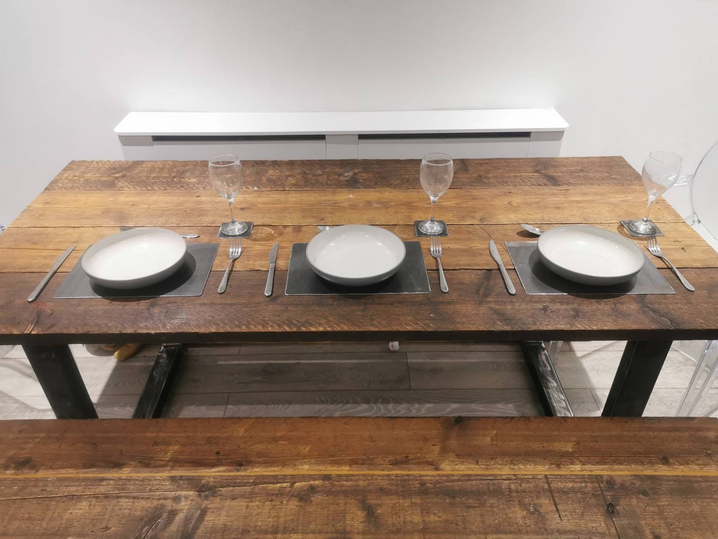 Rustic Metal Placemats & Coasters | Industrial Tableware Set | Handmade Steel Dining Accessories | UK Made Home Decor