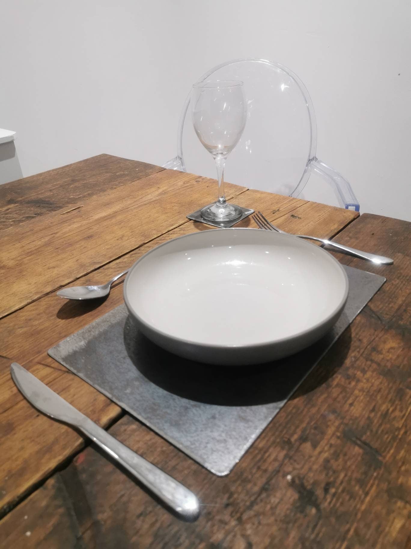 Rustic Metal Placemats & Coasters | Industrial Tableware Set | Handmade Steel Dining Accessories | UK Made Home Decor