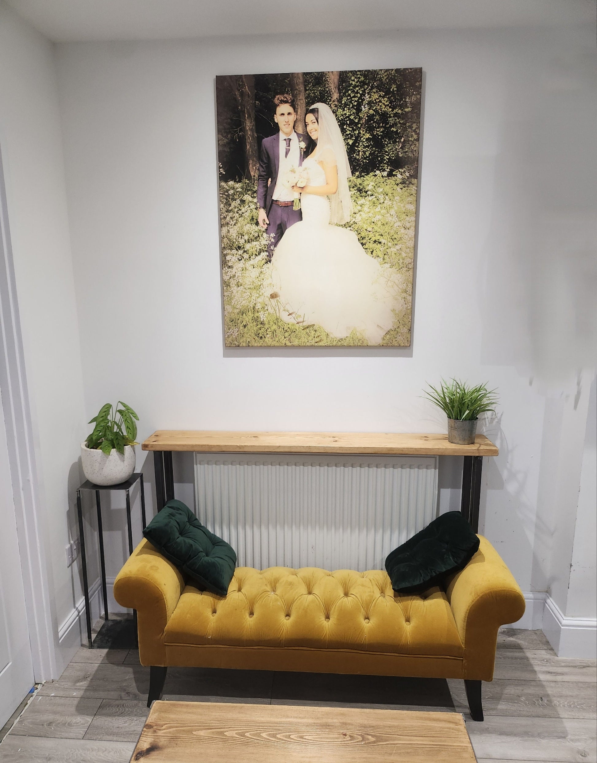 Rustic Radiator Cover with Industrail Steel Legs - Consol Table - NEXT DAY DISPATCH