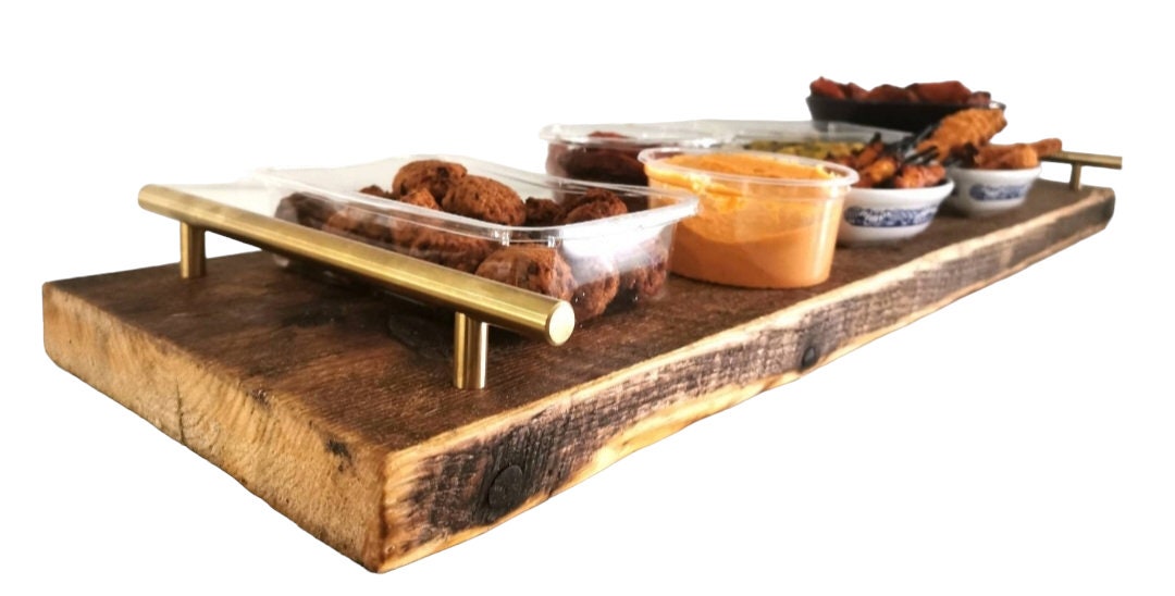 Rustic Serving Board & Platter | Handmade Wooden Charcuterie Serving Board | Scandinavian Pine Entertaining Board | UK Made Kitchen Decor