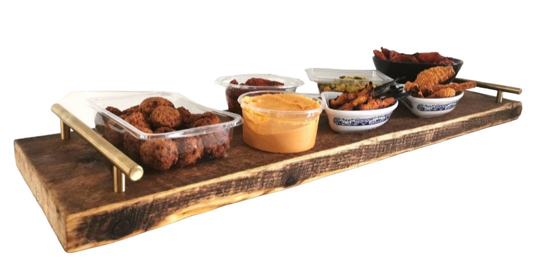 Rustic Serving Board & Platter | Handmade Wooden Charcuterie Serving Board | Scandinavian Pine Entertaining Board | UK Made Kitchen Decor