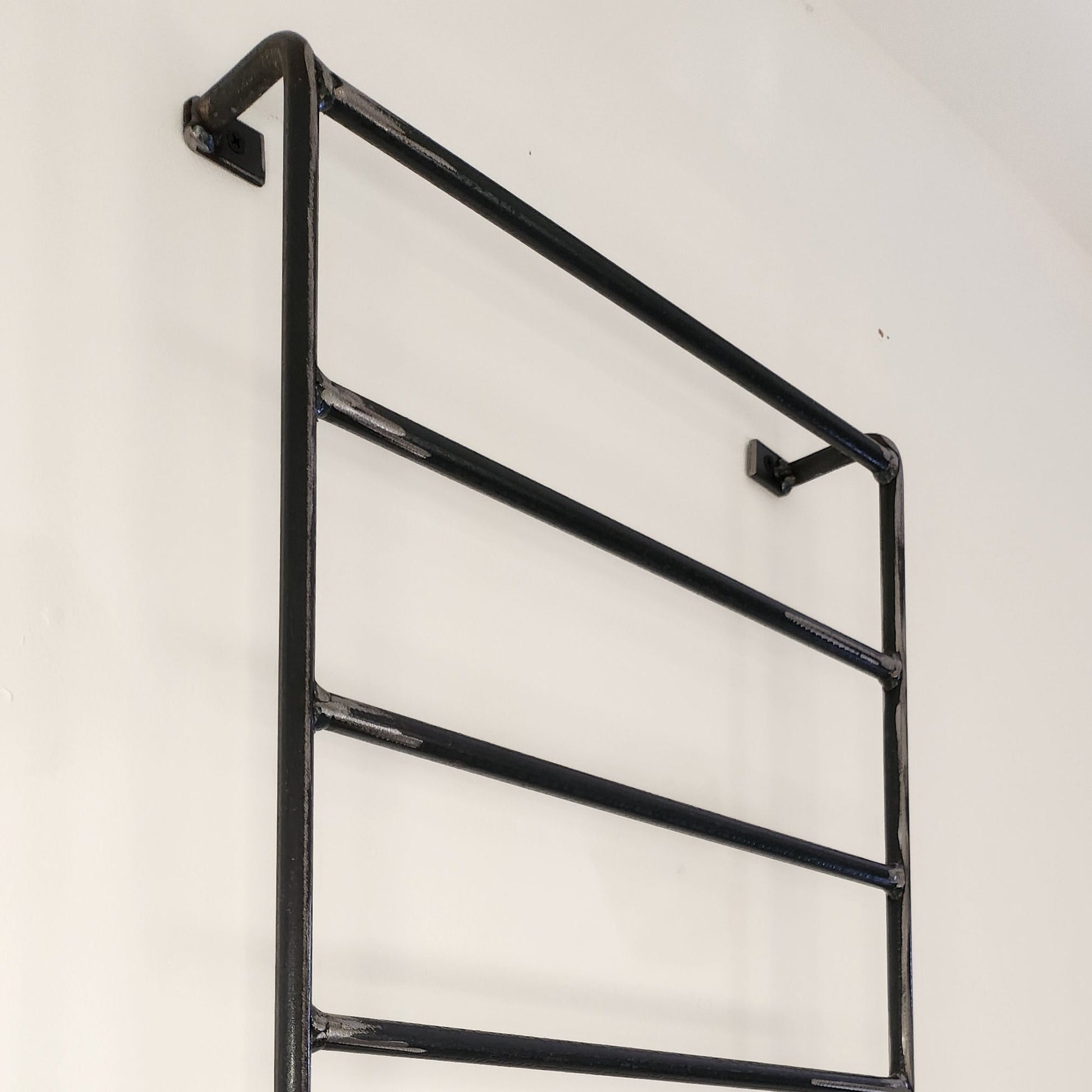 Rustic Towel Rail | Wall Mounted Towel Holder | Handmade Wood & Steel Rail | Bathroom Storage | UK Made