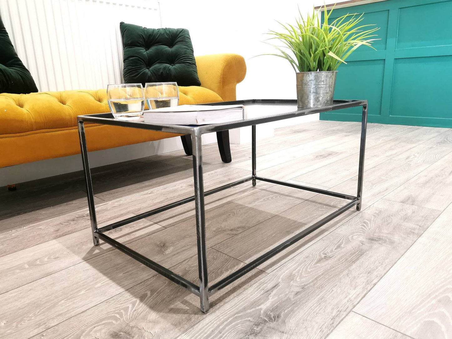 Super Modern Steel Coffee Table | Industrial Minimalist Metal Centre Table | Handmade UK Furniture | Loft & Contemporary Decor