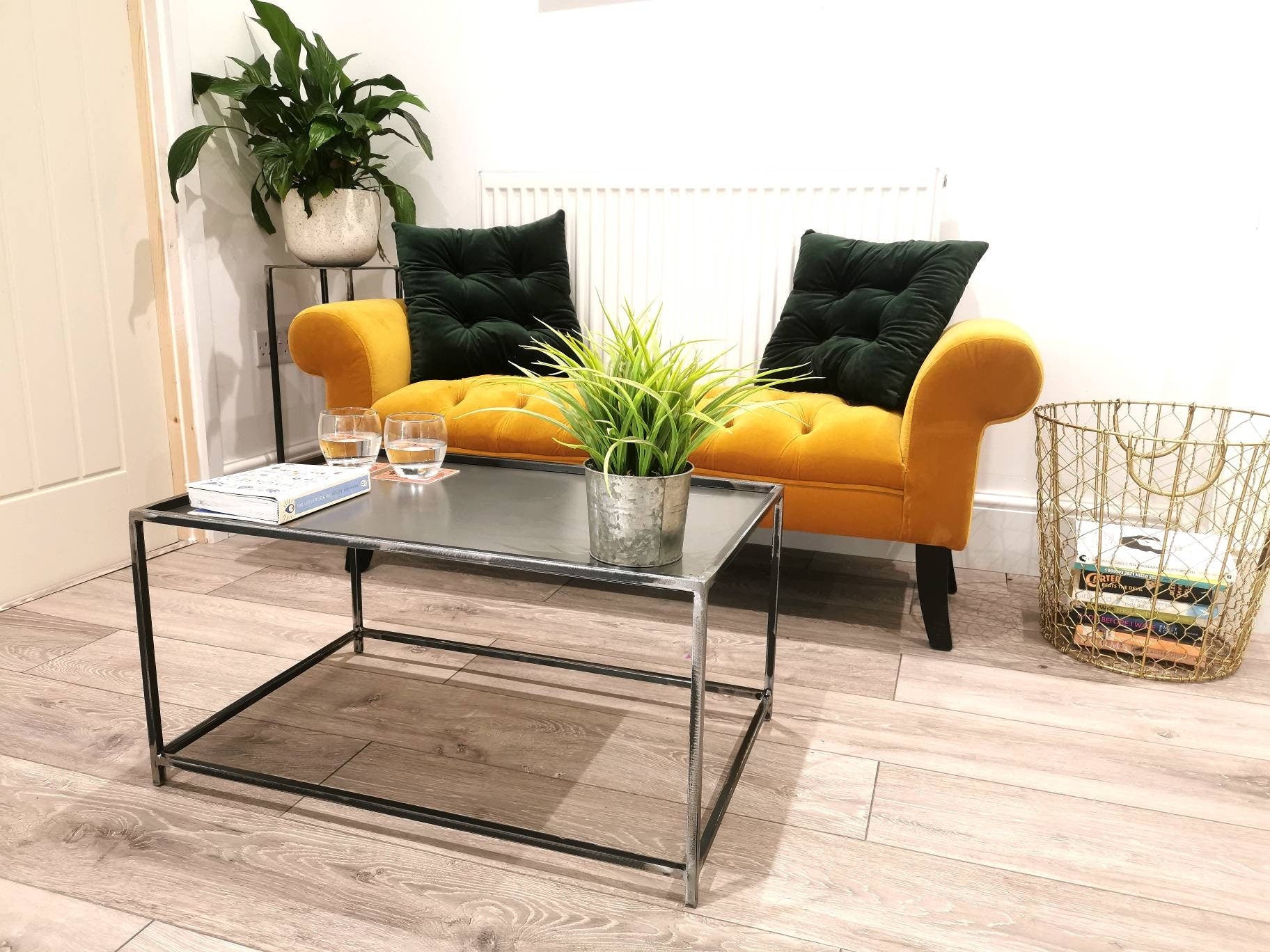 Super Modern Steel Coffee Table | Industrial Minimalist Metal Centre Table | Handmade UK Furniture | Loft & Contemporary Decor