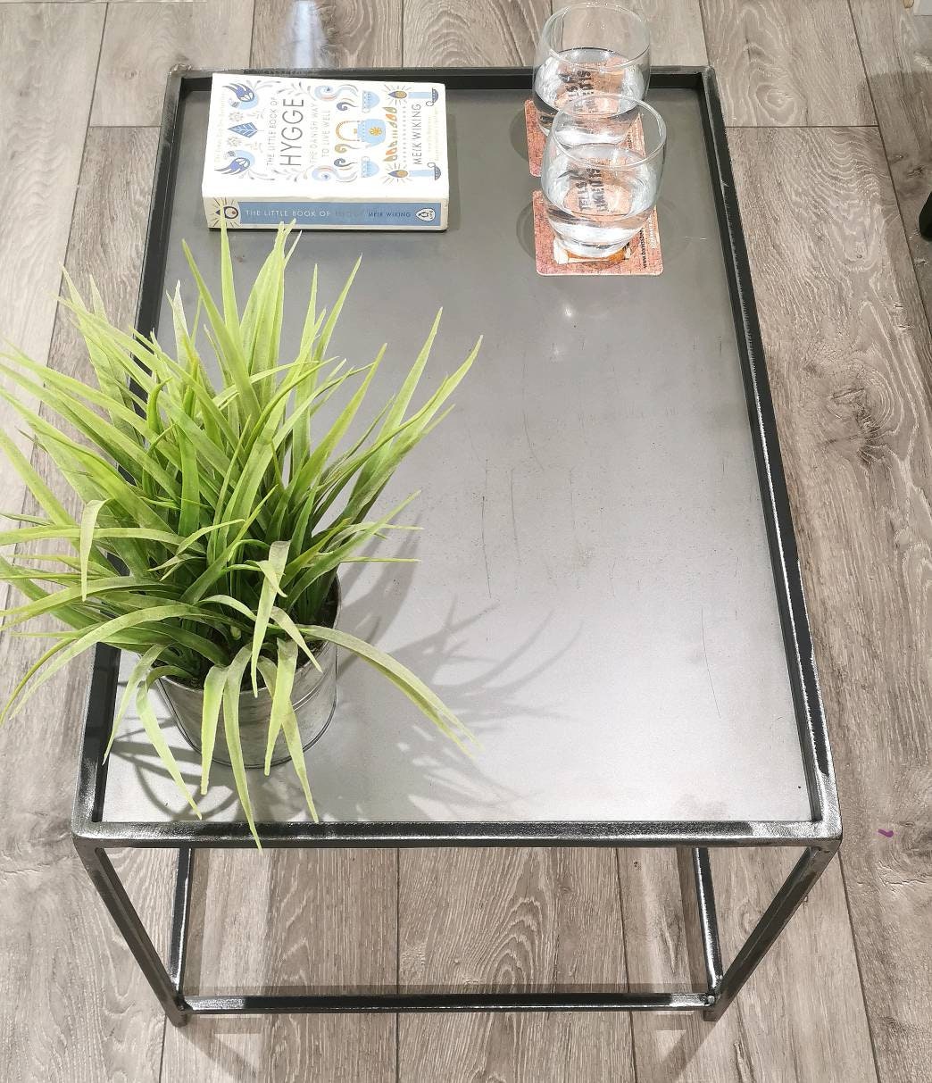 Super Modern Steel Coffee Table | Industrial Minimalist Metal Centre Table | Handmade UK Furniture | Loft & Contemporary Decor