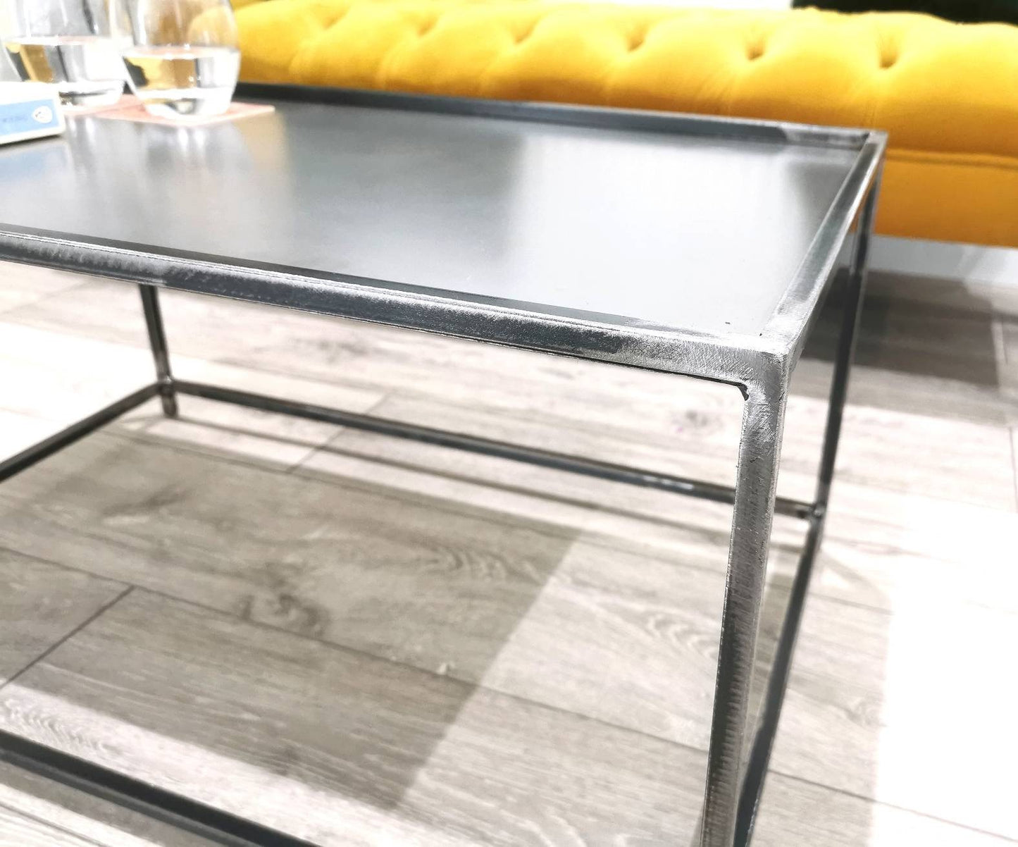 Super Modern Steel Coffee Table | Industrial Minimalist Metal Centre Table | Handmade UK Furniture | Loft & Contemporary Decor