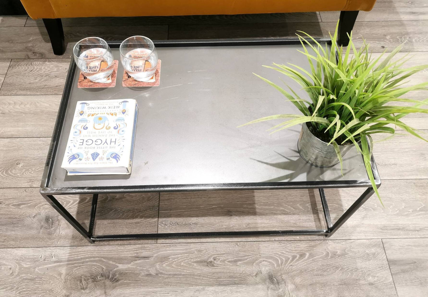 Super Modern Steel Coffee Table | Industrial Minimalist Metal Centre Table | Handmade UK Furniture | Loft & Contemporary Decor