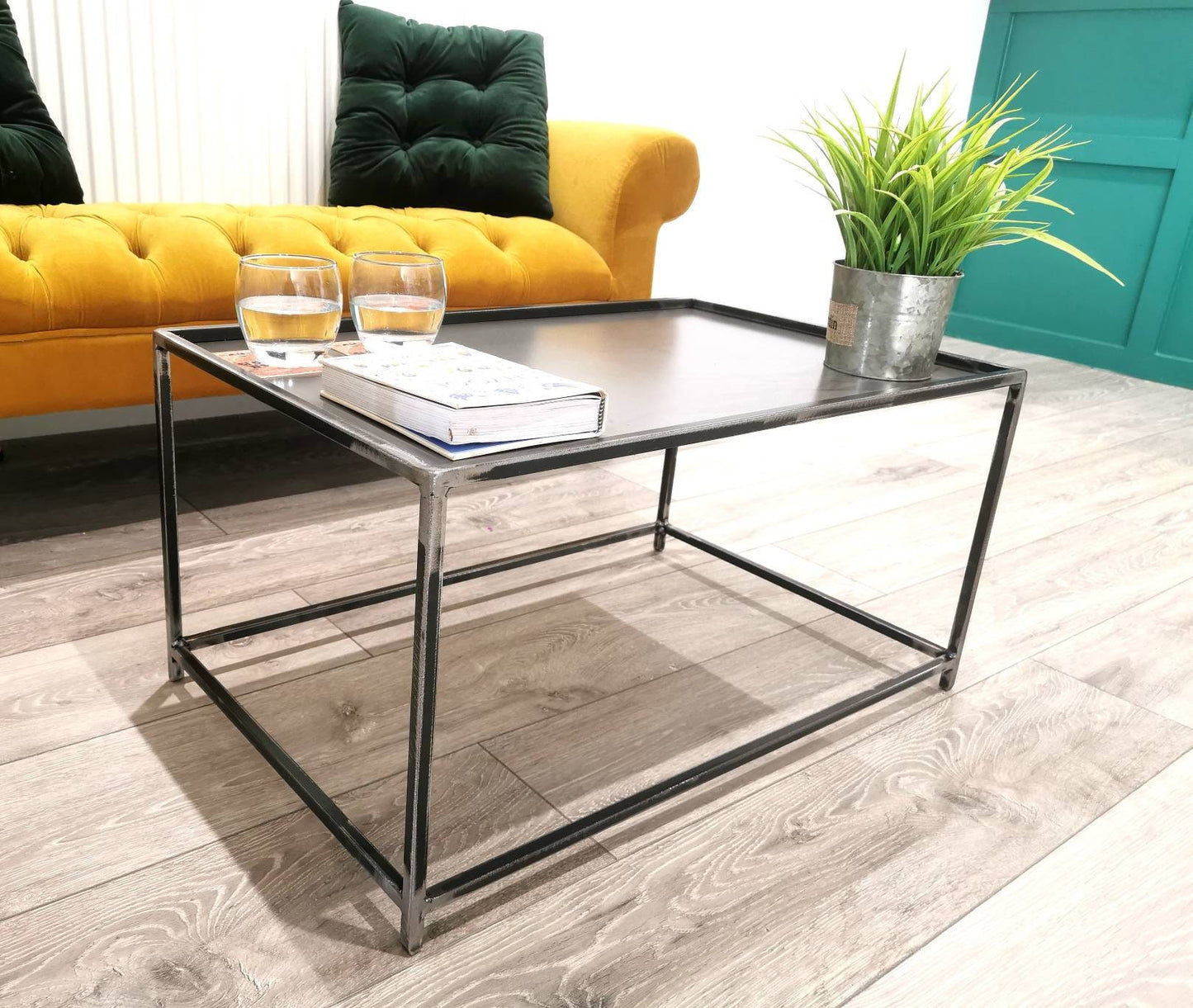 Super Modern Steel Coffee Table | Industrial Minimalist Metal Centre Table | Handmade UK Furniture | Loft & Contemporary Decor