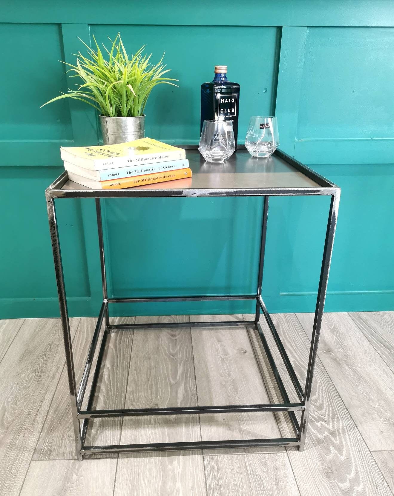 Super Modern Steel Side Table | Industrial Metal End Table | Handmade Raw Steel Furniture | UK Made Minimalist Table