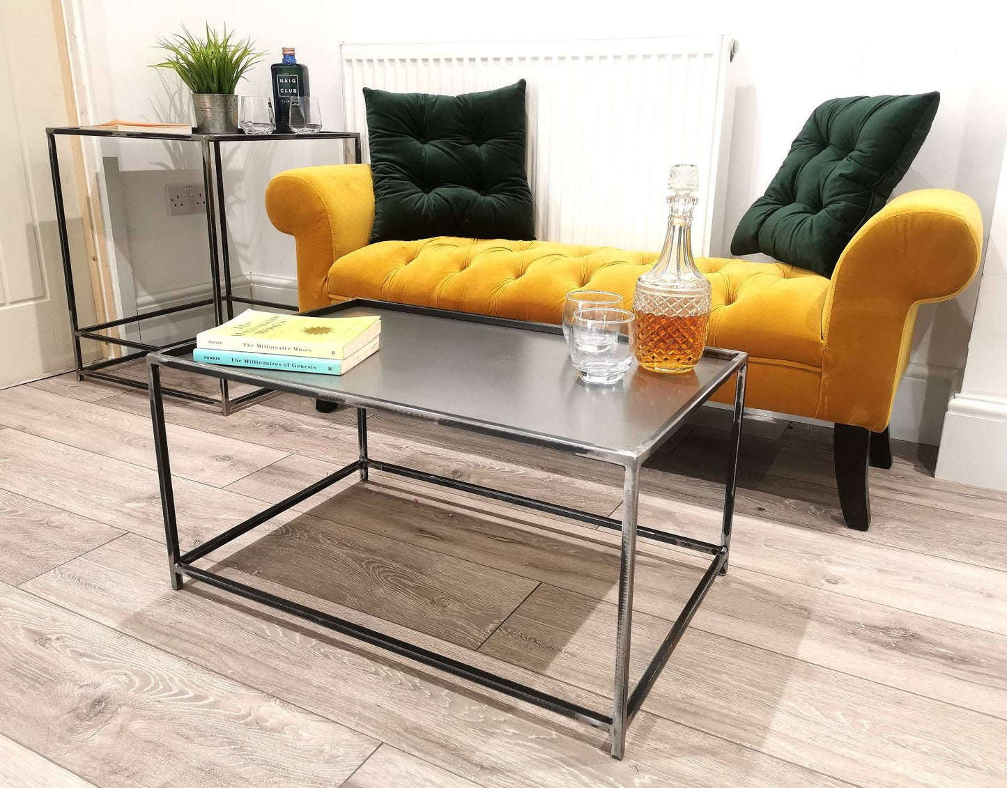 Super Modern Steel Side Table | Industrial Metal End Table | Handmade Raw Steel Furniture | UK Made Minimalist Table