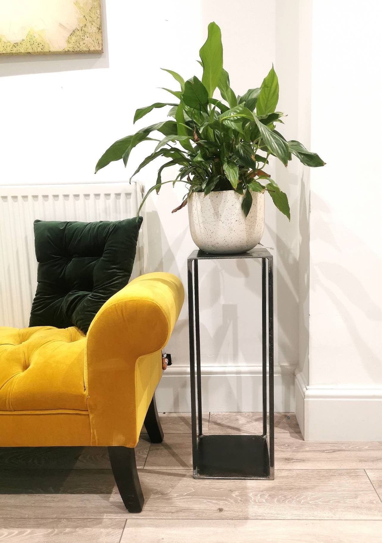 Tall Industrial Metal Plant Stand | Side Table & Display Stand | Handmade Raw Steel Home Decor | UK Made Furniture