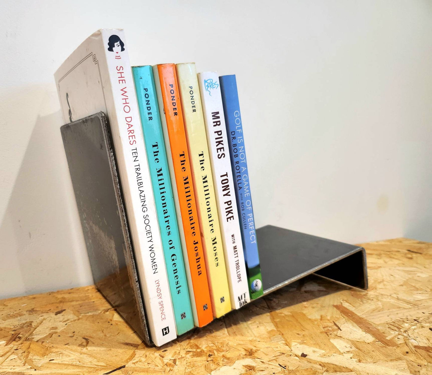 Metal Book Stand - Book Display - Metal Bookend - Contemporary Book Stand - Raw Steel