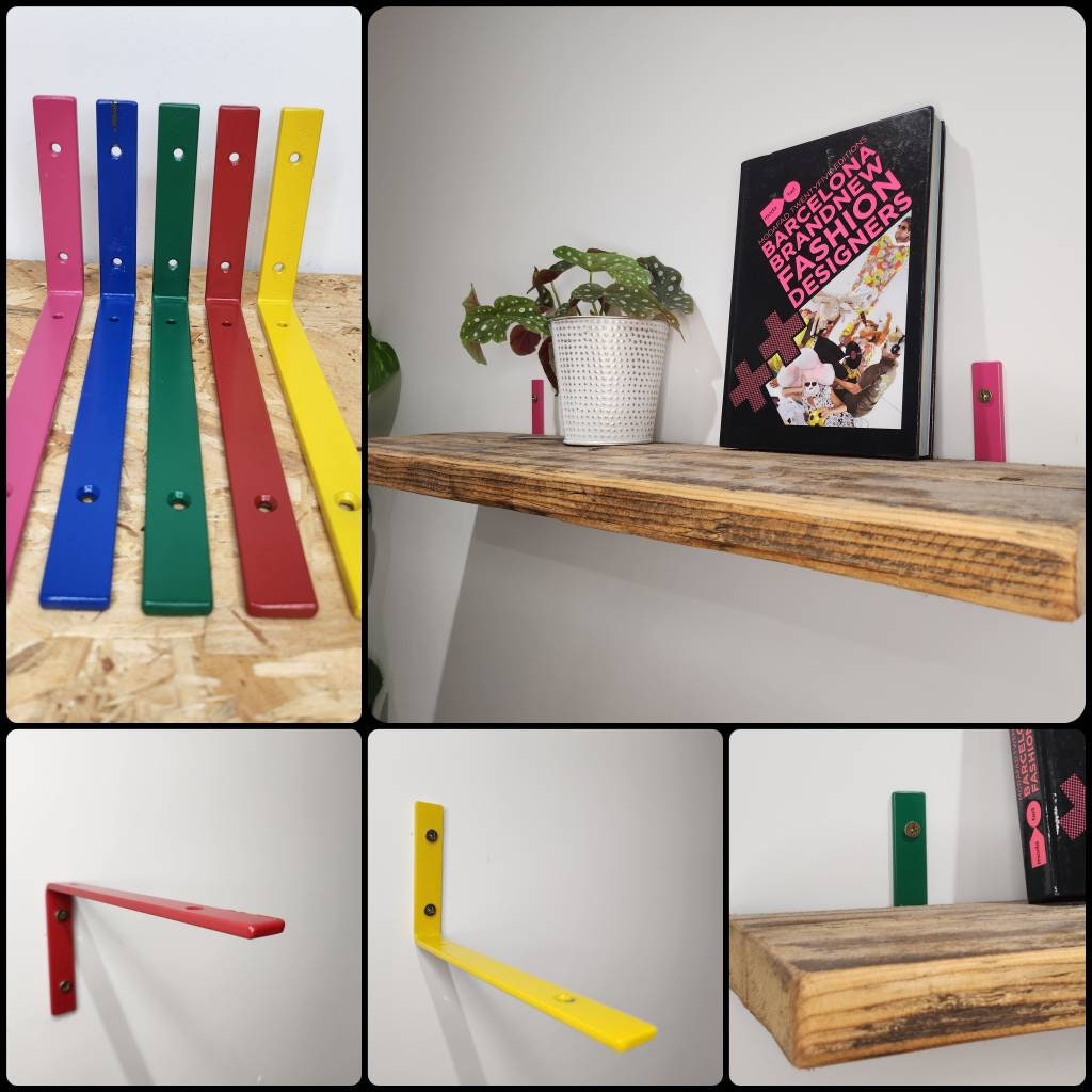 Colourful Shelving Brackets - Industrial Shelving Brackets - L Brackets - Shelf Brackets - Variety Of Sizes And Colours